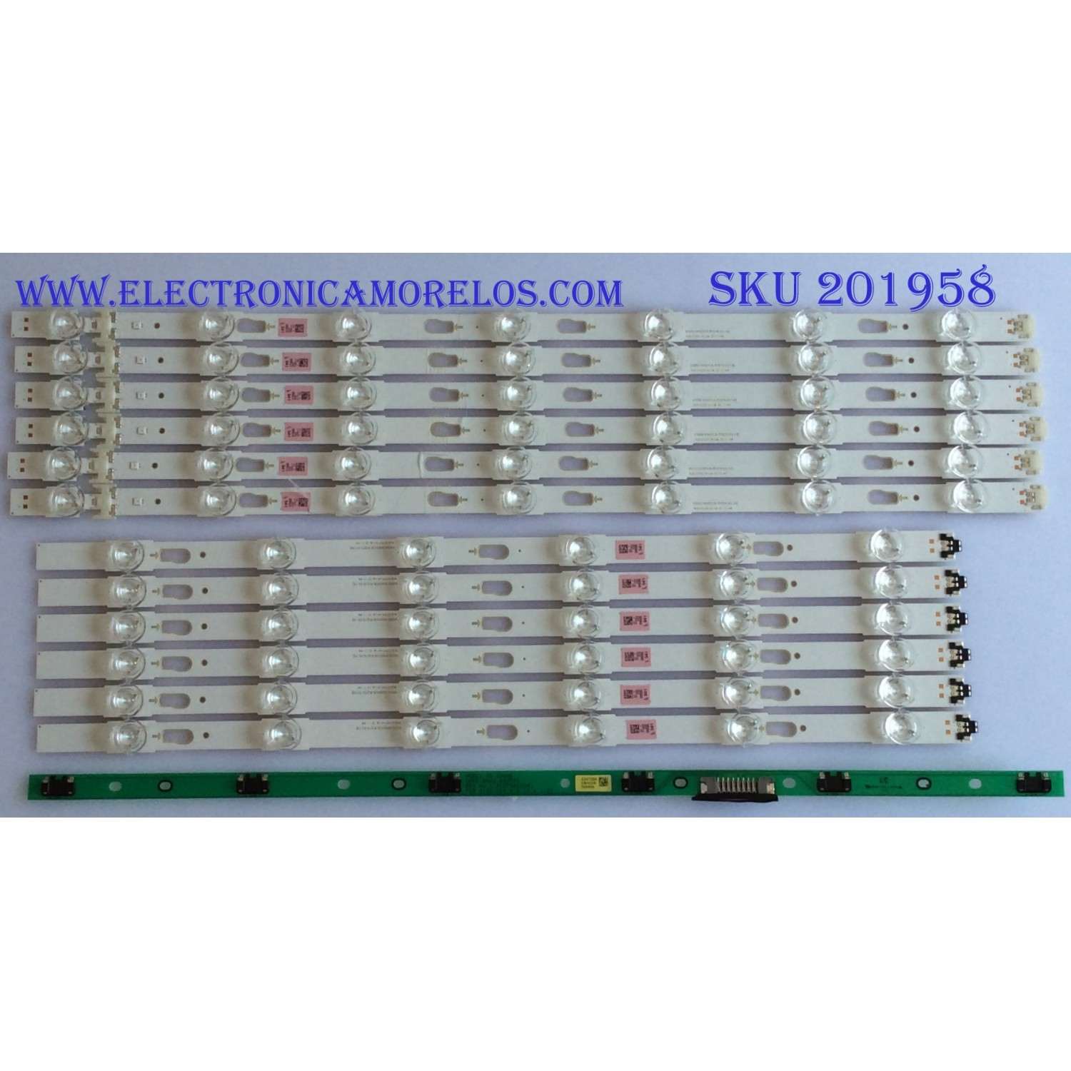 KIT DE LEDS ORIGINAL PARA TV SAMSUNG 12 PIEZAS / NUMERO DE PARTE BN96-39657A  / BN96-39658A  / V6DU-500DCB-R2 / V6DU-500DCA-R2 / PANEL CY-GK050HGHV5H / CY-GK050HGNVFH / DISPLAY V500DJ5-QS1 REV.G2 / MODELO UN50MU6070FXZA / UN50MU6300FXZA
