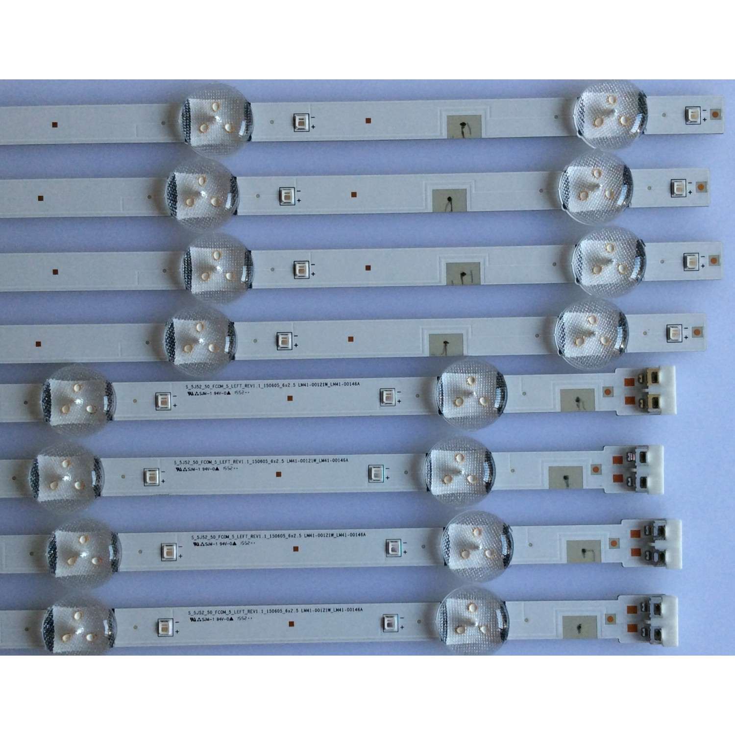 KIT DE LEDS PARA TV SAMSUNG ORIGINAL 8 PIEZAS / NUMERO DE PARTE 38526A / 38527A / S_5J52_50FC0M_5_RIGHT_REV1.1_150605 / 2015 SVS50 FHD FCOM L5 REV2.2 160925 LM41-00361A / 2015 SVS50 FHD FCOM R5 REV2.2 16025 LM41-00362A / MODELOS UN49M5000 / UA49J5200 - Imagen 2