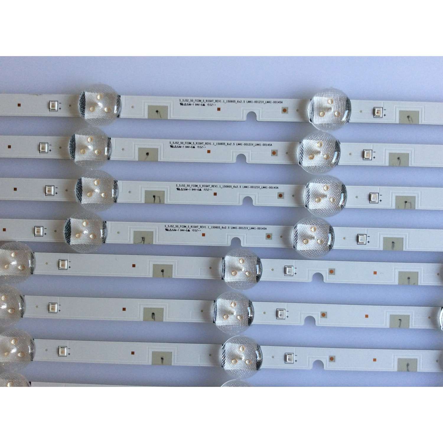 KIT DE LEDS PARA TV SAMSUNG ORIGINAL 8 PIEZAS / NUMERO DE PARTE 38526A / 38527A / S_5J52_50FC0M_5_RIGHT_REV1.1_150605 / 2015 SVS50 FHD FCOM L5 REV2.2 160925 LM41-00361A / 2015 SVS50 FHD FCOM R5 REV2.2 16025 LM41-00362A / MODELOS UN49M5000 / UA49J5200 - Imagen 3