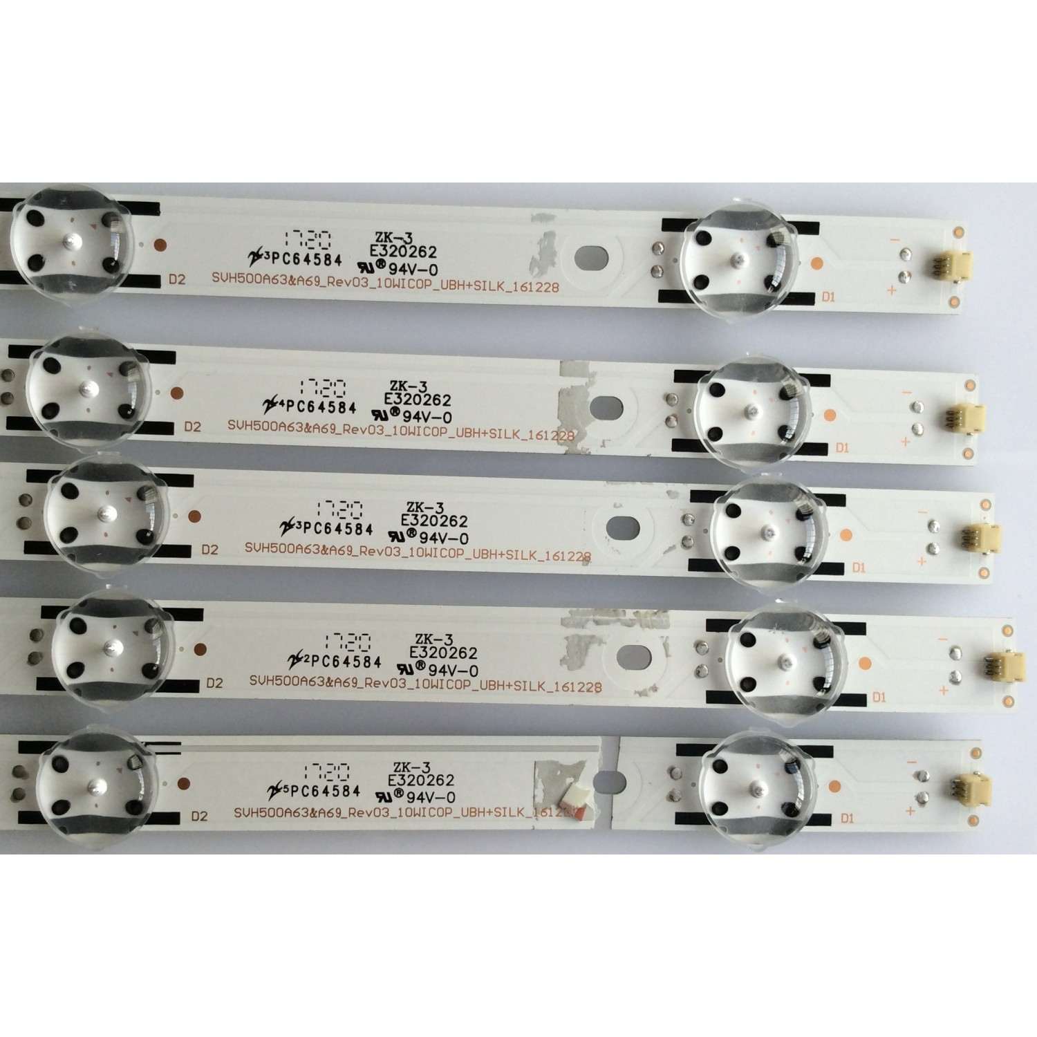 KIT DE LED'S PARA TV HISENSE (5 PIEZAS) / NUMERO DE PARTE SVH500A63A / SVH500A63A69_REV03_10WIC0P_UBH+SILK_161228 / 1177748  / PANEL HD500K3U53 /S2/XP/BBY/GM/ROH / MODELOS 50DU607 / LC-50BU591U - Imagen 3