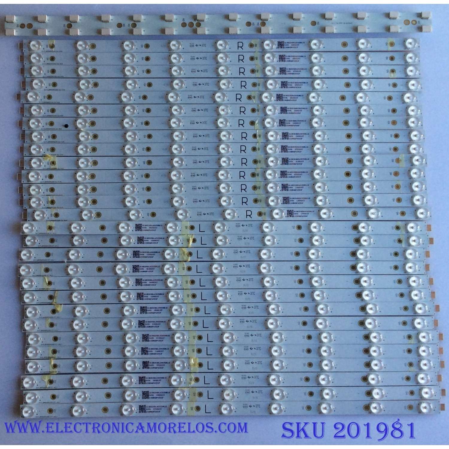 KIT DE LED'S PARA TV VIZIO (28 PIEZAS) / NUMERO DE PARTE LBM550P0205-ET-5 / LBM550P0205-EW-5 / 210BZ09DL43030M11E / 210BZ09DR43030M11E / EVTLBM550P0205-ET-4(L) / LBM550P0205-ET-5(L)(5) / LBM550P0205-EW-5(R)(5) / PANEL TPT550U2-EQLSJA.G / MODELO P55-C1