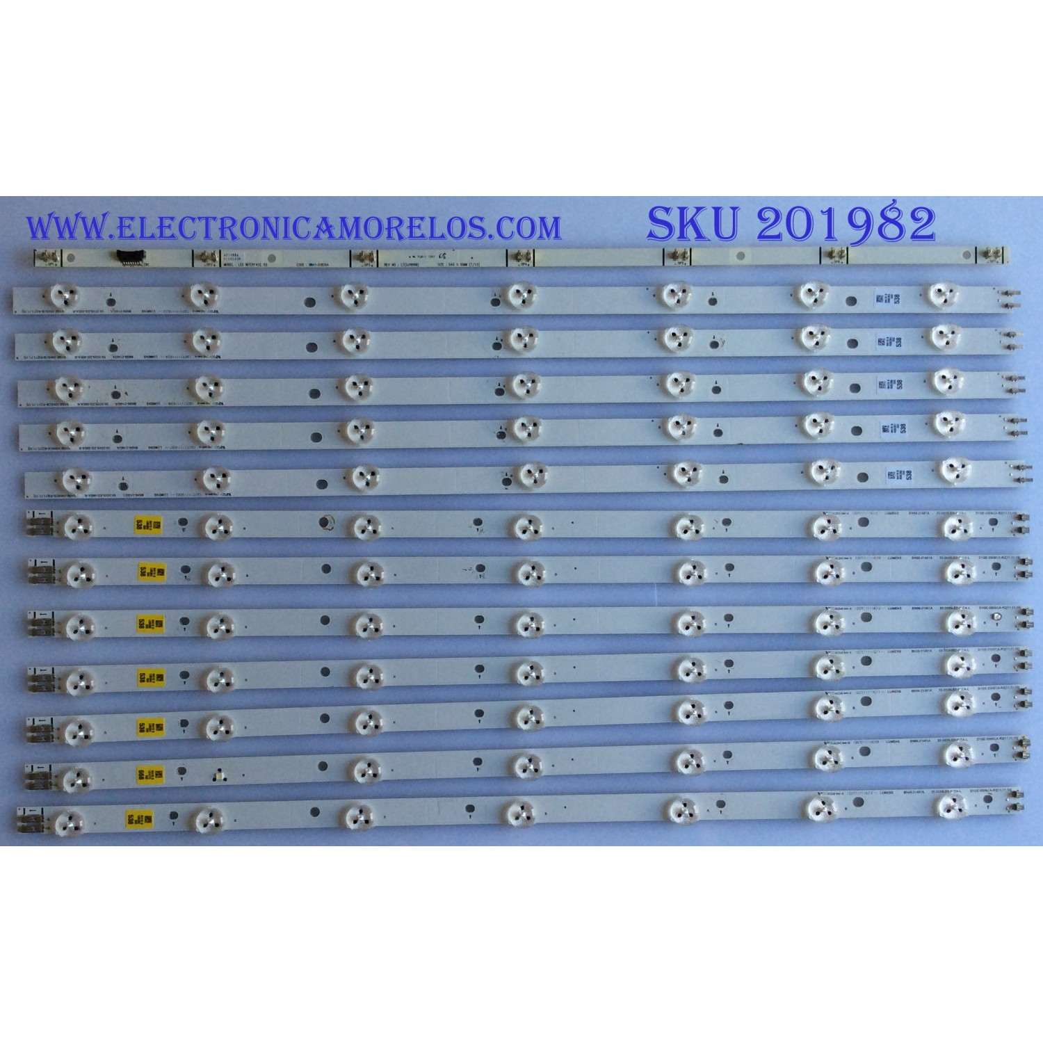KIT DE LED'S PARA TV / SAMSUNG / BN96-21482A / BN96-21481A / 55-3535LED-98EA-R / 55-3535LED-98EA-L / D1GE-550CB-R2 / PANEL LTJ550HJ07-V / MODELO UN55EH6050F / NOTA IMPORTANTE : KIT CUENTA ORIGINALMENTE 14 PIEZAS ((INCOMPLETO 12PIEZAS))      