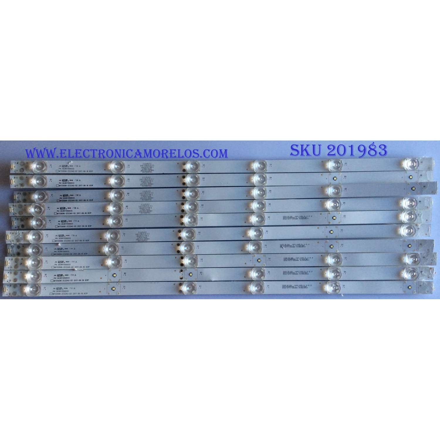KIT DE LED'S PARA TV (10 PIEZAS) / JVC / 303MY550033 / MY55D06-ZC23AG-02 / 203-011-0038H MY550M01 / MODELO LT-55E770