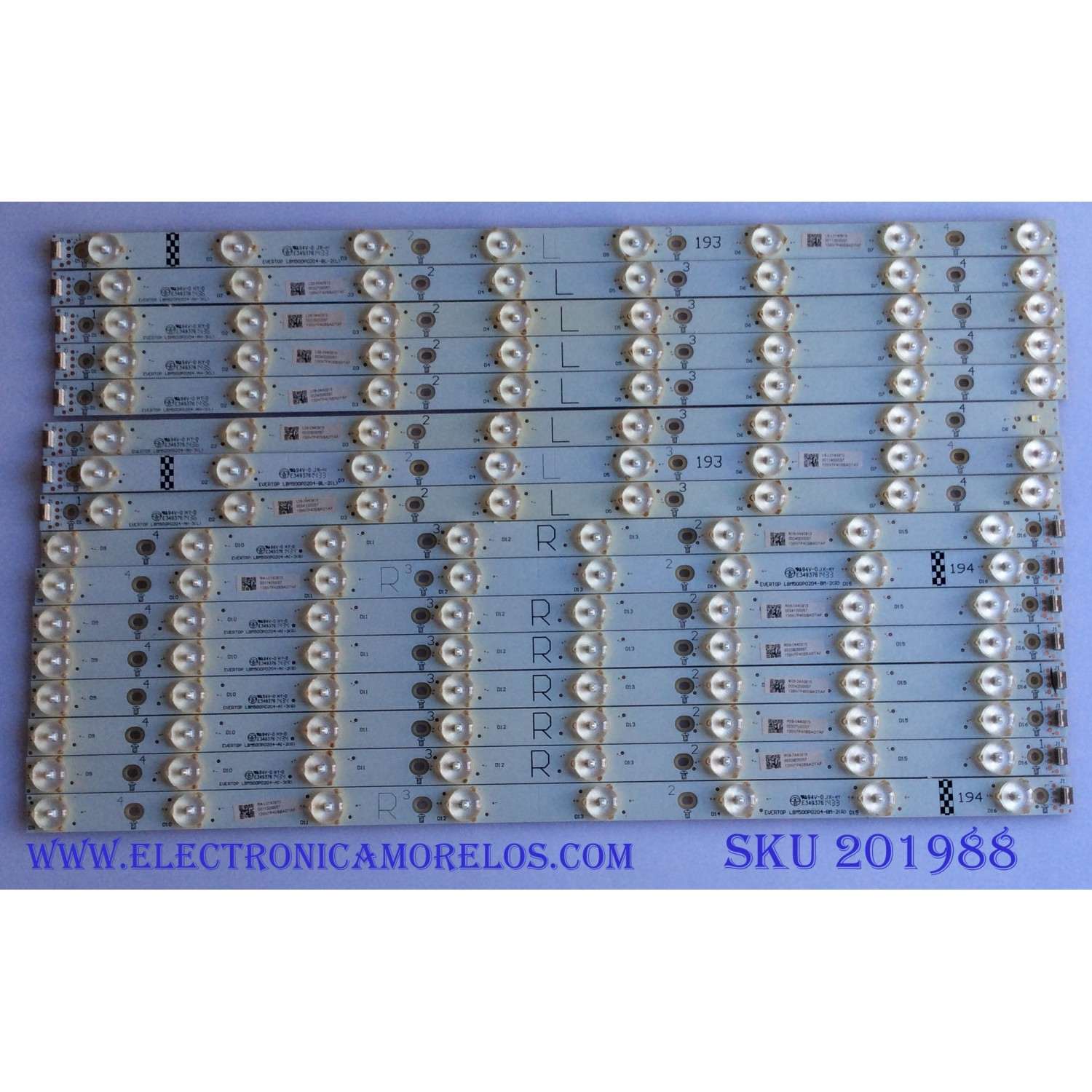 KIT DE LED'S PARA TV (16 PIEZAS) / VIZIO LBM500P0204-AI-3 / LBM500P0204-BL-2 / LBM500P0204-BL-2 / LBM500P0204-BM-2 / LBM500P0204-AH-3 / LBM500P0204-AI-3 / PANEL´S TPT500DK-QS1 REV:SC1E / TPT500DK1-QS1 / MODELOS P502UI-B1E LTM6RKBQ / P502UI-B1E LTY6RKBQ