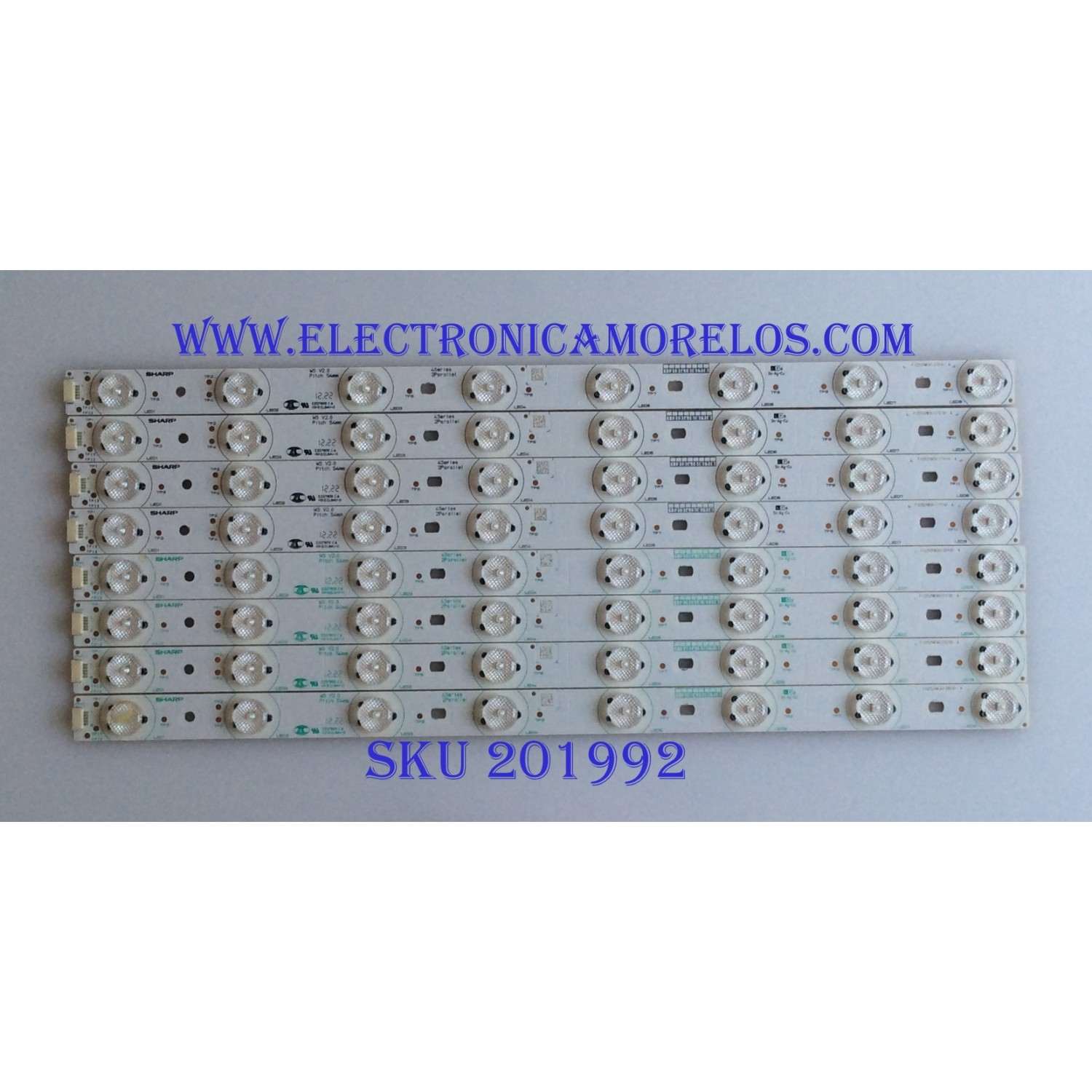 KIT DE LED'S PARA TV (8 PIEZAS) / SHARP /  F102529WCA / SN-AG-CU / HX-S(I).94V-0 / MODELO T42HW08 -QYEV950