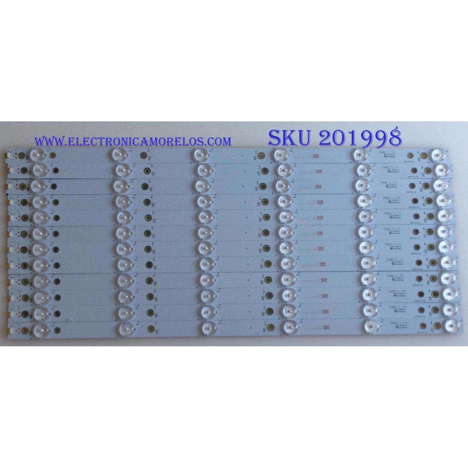 KIT DE LED'S PARA TV (12 PIEZAS) / VIZIO / 77900 / 500TT43 V4 / PANEL TPT500J1-HVN08.A REV:S800A / MODELO D50-D1