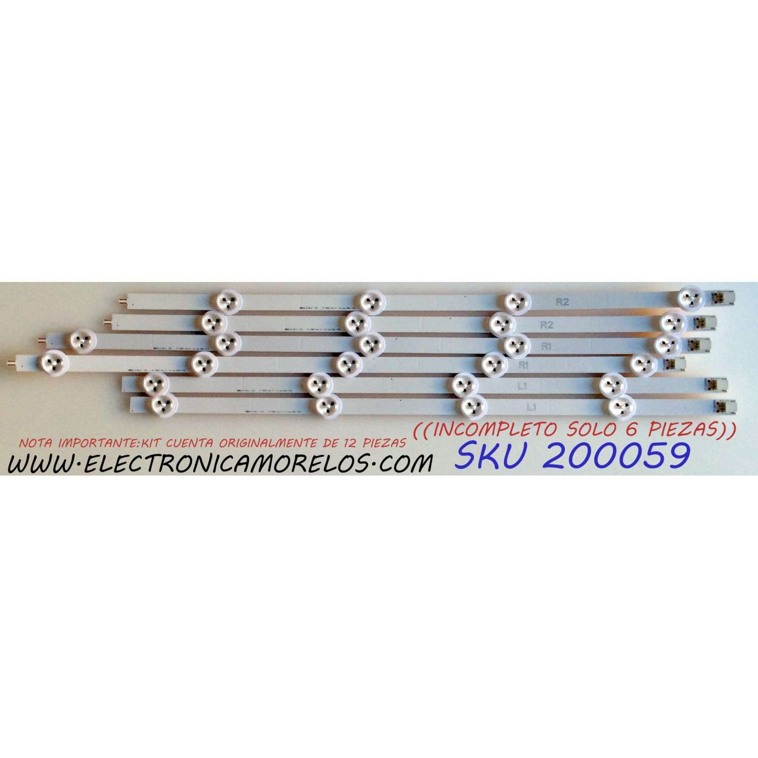 KIT DE LED`S PARA TV / NOTA IMPORTANTE:KIT CUENTA ORIGINALMENTE DE 12 PIEZAS ((INCOMPLETO SOLO 6 PIEZAS)) / LG 47¨ ROW2.1 Rev 0.7 / 6916L-1174A / 6916L-1175A / 6916L-1176A / PANEL LC470DUE (SF)(R1) / MODELO 47LN5200-UB / 47LN5200-UB.BUSYLHR
