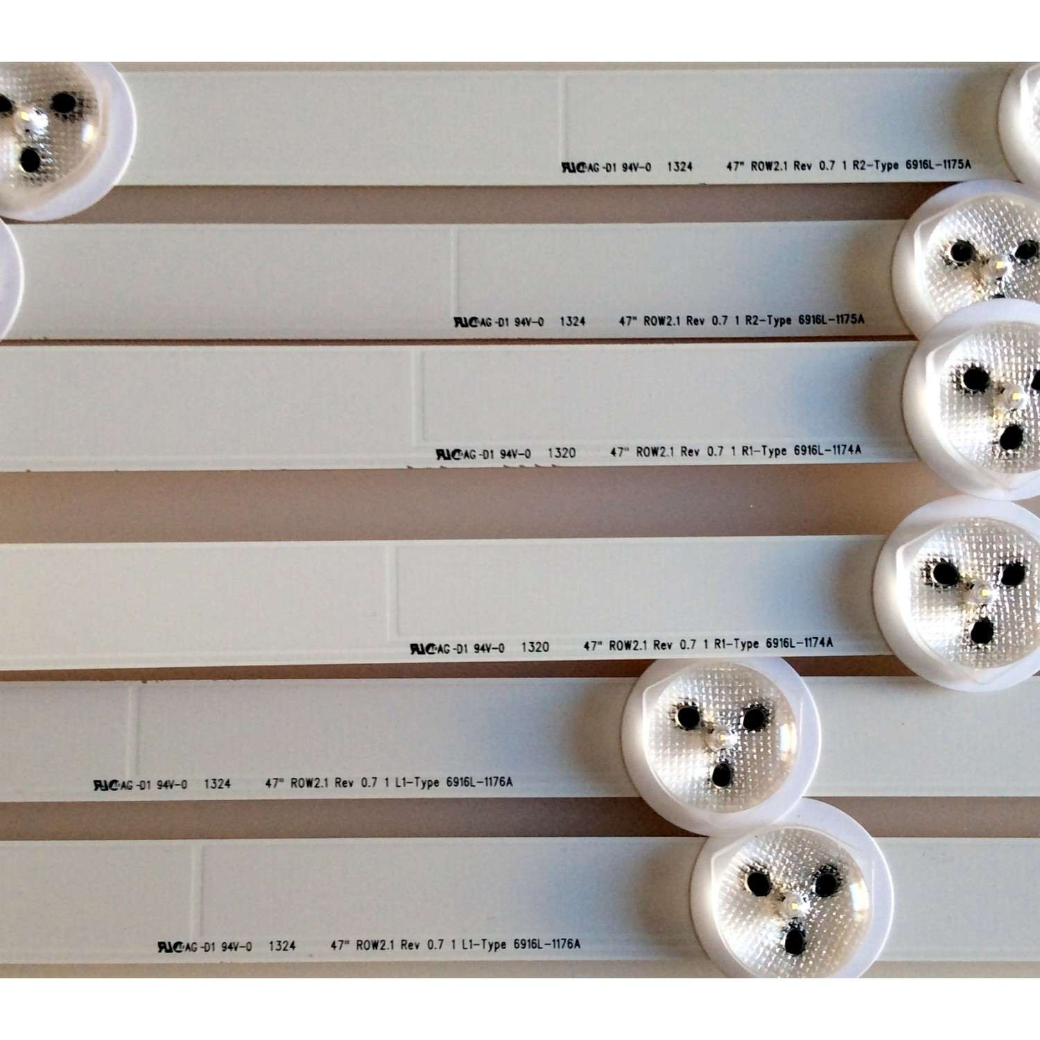 KIT DE LED`S PARA TV / NOTA IMPORTANTE:KIT CUENTA ORIGINALMENTE DE 12 PIEZAS ((INCOMPLETO SOLO 6 PIEZAS)) / LG 47¨ ROW2.1 Rev 0.7 / 6916L-1174A / 6916L-1175A / 6916L-1176A / PANEL LC470DUE (SF)(R1) / MODELO 47LN5200-UB / 47LN5200-UB.BUSYLHR - Imagen 5