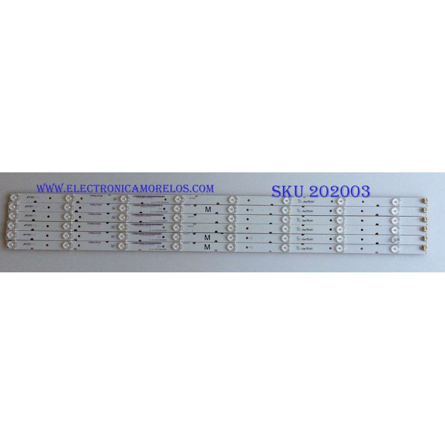 KIT DE LED´S PARA TV ( 6 PIEZAS ) / VIZIO / IC-A-VZAA39D265A1 / IC-A-VZAA39D265B1 / 0981010221 / T76M8LP40SA / PANEL V390HJ1-P02 / MODELO E390I-B0