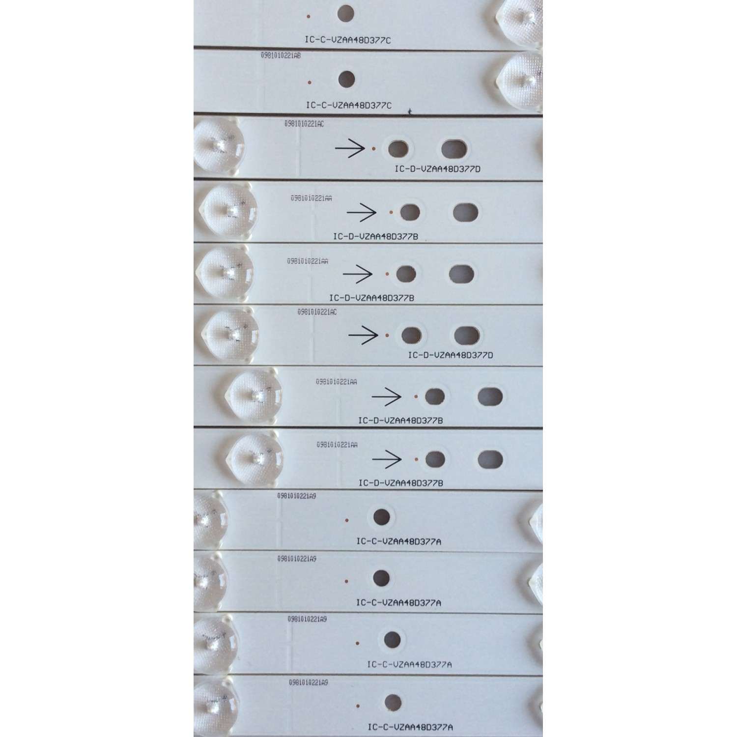 KIT DE LED'S PARA TV (12 PIEZAS) / SHARP / IC-D-VZAA48D377A / IC-C-VZAA48D377A / IC-D-VZAA48D377D / IC-D-VZAA48D377B / IC-C-VZAA48D377C / PANEL LSC480HN05.R01 / MODELO LC48LE551U - Imagen 4