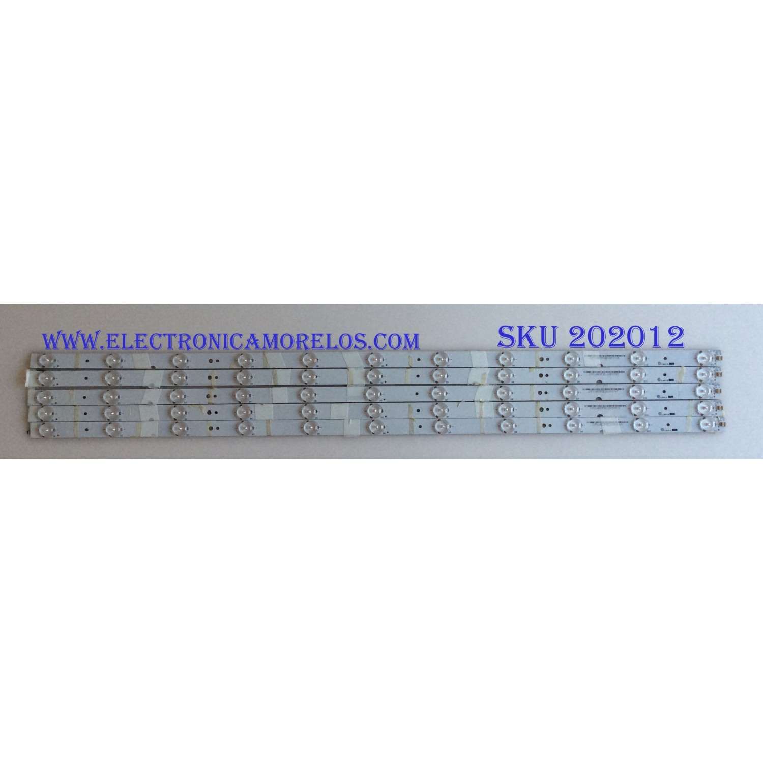KIT DE LED'S PARA TV VIZIO ((INCOMPLETO SOLO 5 PIEZAS)) / NUMERO DE PARTE GJ-390-DLEDIV-D611-V4 / CVPGHAB01F5E1164V / PANEL TPT390J1-HJ1L02 / MODELO E390-B1 / NOTA IMPORTANTE:KIT CONSTA DE 6 PIEZAS EN TOTAL