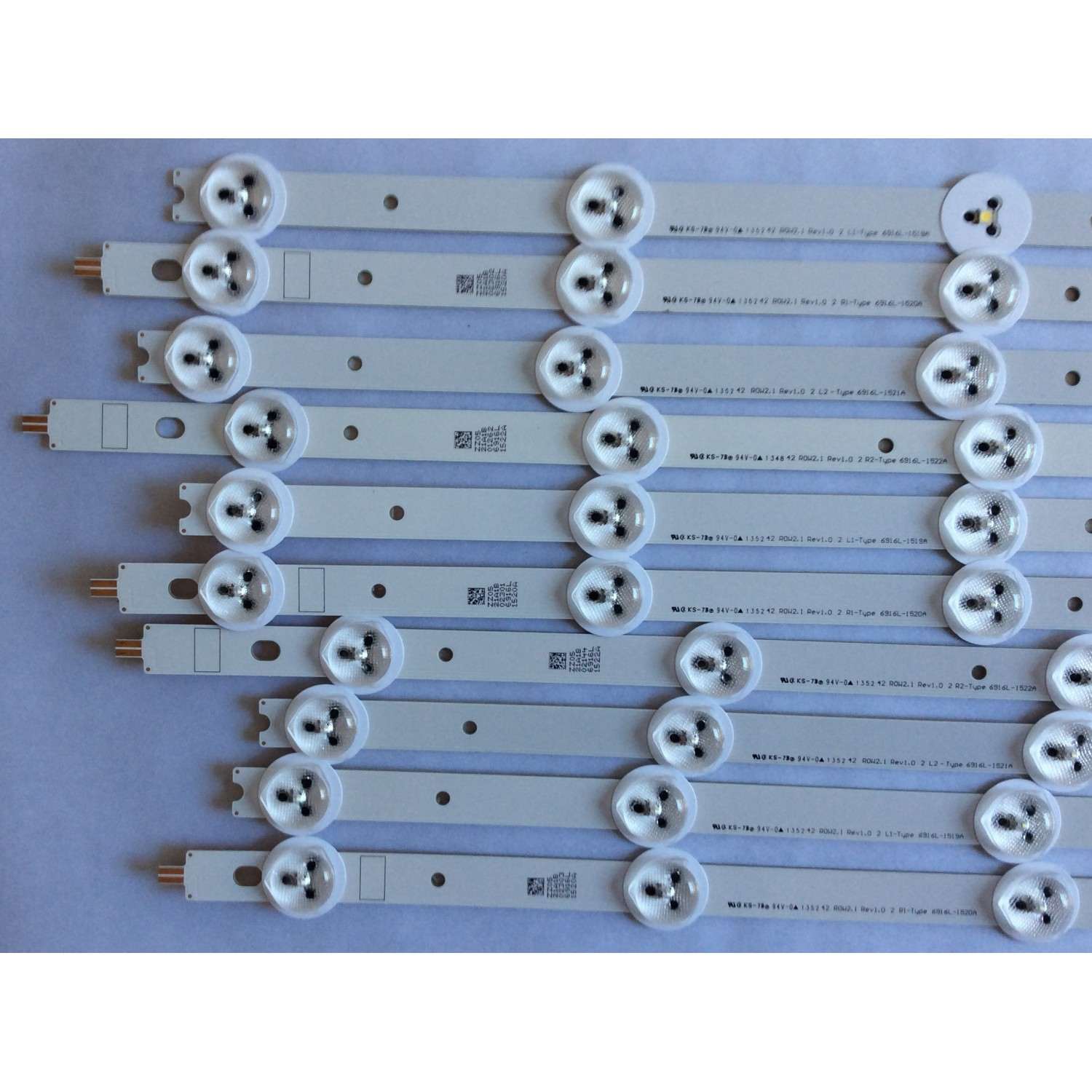 KIT DE LED'S PARA TV ( 10 PIEZAS ) / Lg, Panasonic / 6916L-1519A / 6916L-1521A / 6916L-1520A / 6916L-1522A / R0W2.1 REV1.0 2 R1-TYPE / R0W2.1 REV1.0 2 L2-TYPE / PANEL LC420DUE / MODELO 42LN5400-UA  - Imagen 2
