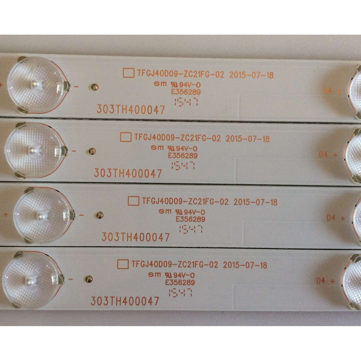 KIT DE LED´S PARA TV ( 4 PIEZAS ) / ELEMENT /  303TH400047 / TFGJ40D09-ZC21FG-02 / PANEL LSC400HN02-G02 / MODELO ELEFW408 P5G5M  - Imagen 3