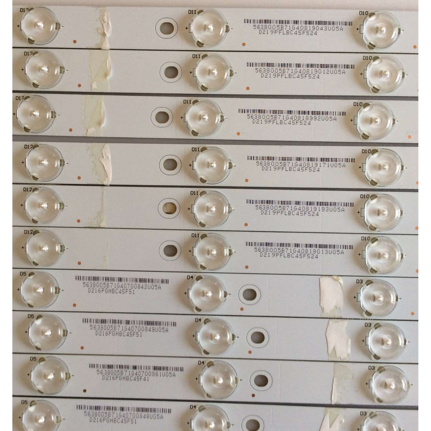 KIT DE LED'S PARA TV ( 10 PIEZAS ) / VIZIO / 130926-WS-550-014-LAKERS-A5-L / 131007-WS-550-014-LAKERS-A5-R / E162061 / 5638005B71G / MODELO E550I-B2 / NOTA IMPORTANTE : KIT CUENTA ORIGINALMENTE 12PIEZAS ((INCOMPLETO 10 PIEZAS)) - Imagen 3