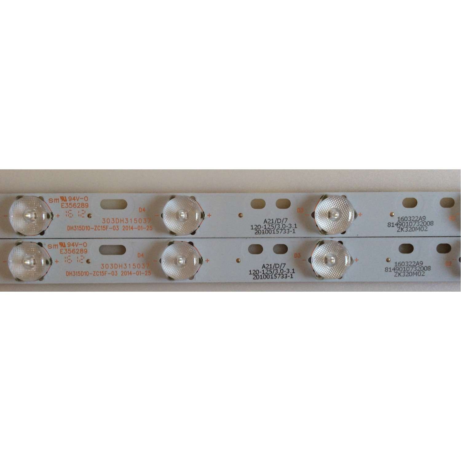 KIT DE LED'S PARA TV ( 2 PIEZAS ) / RCA / 303DH315037 / DH315D10-ZC15F-03 / MODELO RLED3221 A1611  - Imagen 2