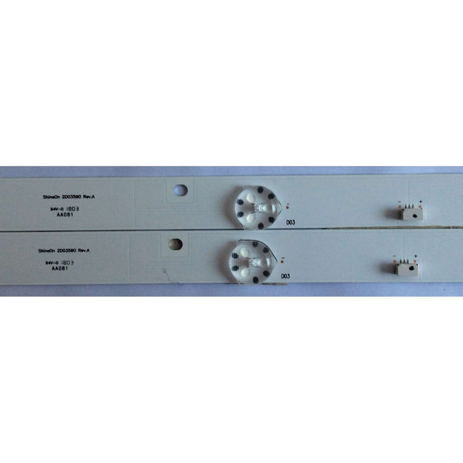 KIT DE LED'S PARA TV ( 2 PIEZAS ) / 2D03590 REV.A / YDJEYHDJ  PYD5B0 / SDJEYYBM / AA081 / 344761000141000 / PANEL BOEI320WX1-01 / MODELO NS-32D220NA18  - Imagen 3
