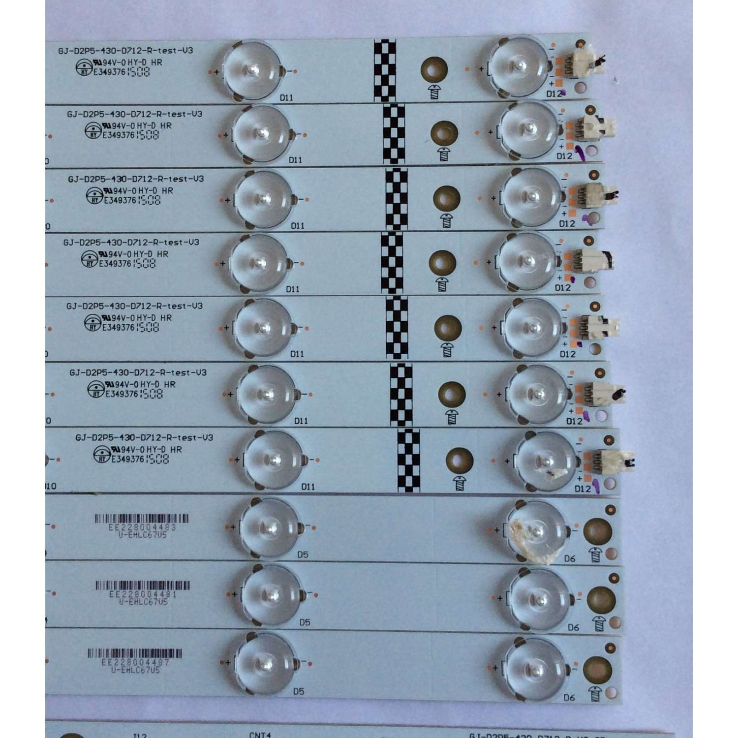 KIT DE LED'S PARA TV / VIZIO / GJ-D2P5-430-D712-L-TEST-V3 / E349376 / U-EHLC67U4 / PANEL TPT430H3-QVN01.U REV: S000A / MODELO M43-C1 / NOTA IMPORTANTE : KIT CUENTA ORIGINALMENTE 14 PIEZAS ((INCOMPLETO 10 PIEZAS)) - Imagen 3