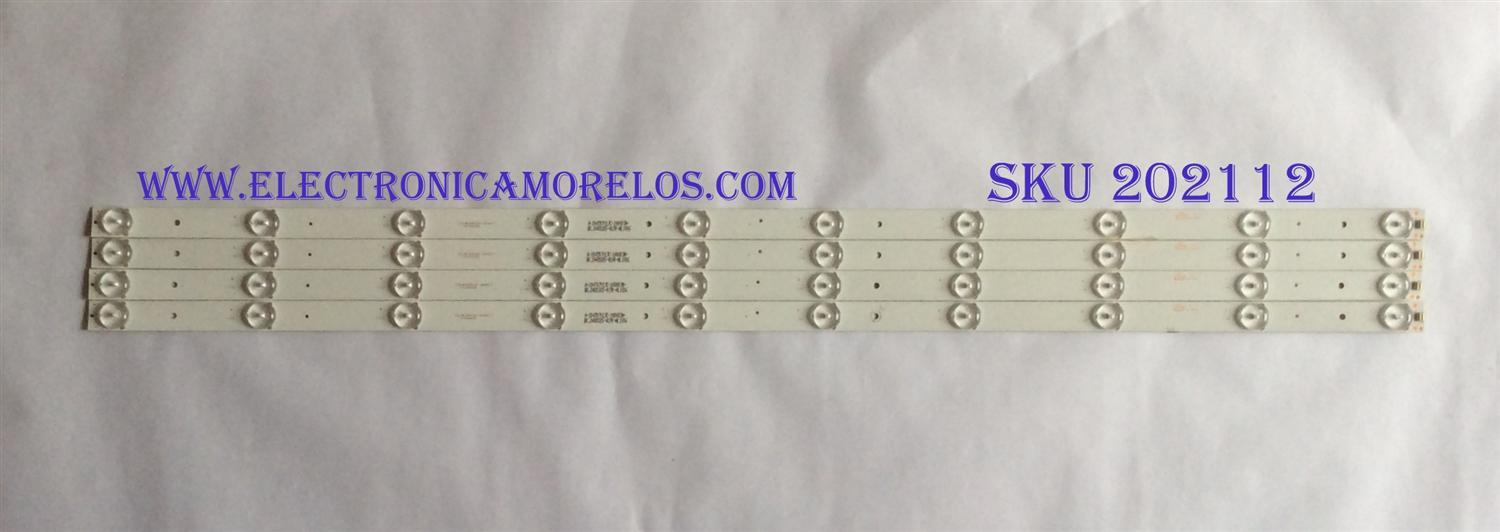 KIT DE LED´S PARA TV ( 4 PIEZAS ) / HITACHI / SJ.BK.D4001001-2835AS-F / 1.14.FD400006 / MODELO LE40A3 