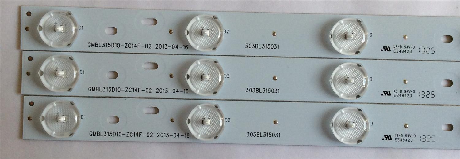 KIT DE LED´S PARA TV SEIKI ((3 PIEZAS)) / 303BL315031 / GMBL315D10-ZC14F-02 / PANEL T320HVN01.0 / MODELO SE32FY22 - Imagen 2