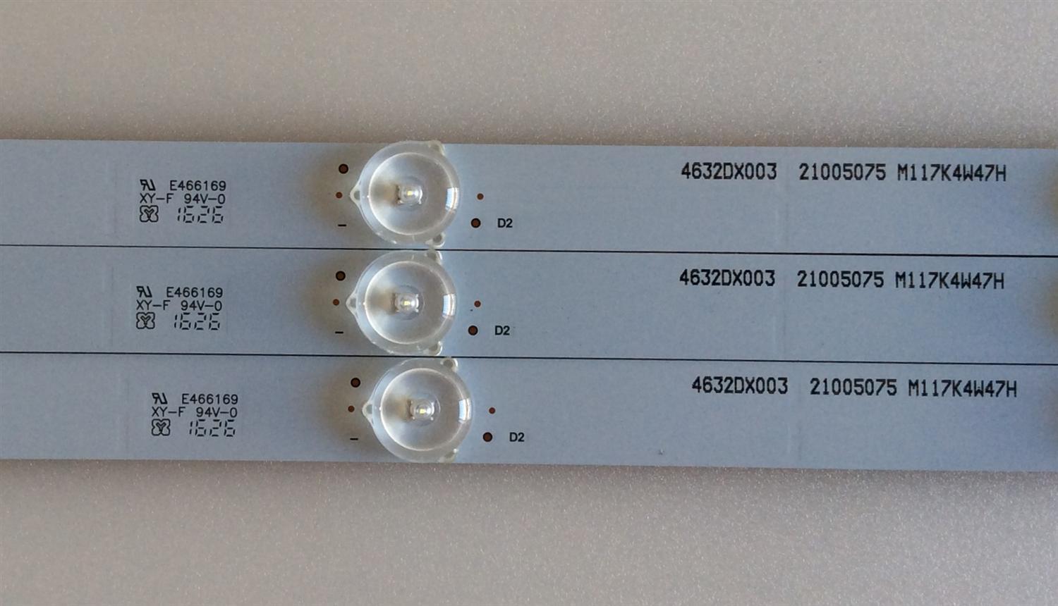 KIT DE LED'S PARA TV ELEMENT ((3 PIEZAS)) / NUMERO DE PARTE A-HWBW32D793 / 4632DX013 / 21005347 / M120K3W50H / MODELOS ELEFW328 / ELST3216H H6B4M / ELST3216H H6E0M / ELST3216H J6E1M / ELST3216H H6E2M / ELST3216H J6E2M / ELST3216H J6G2M - Imagen 2