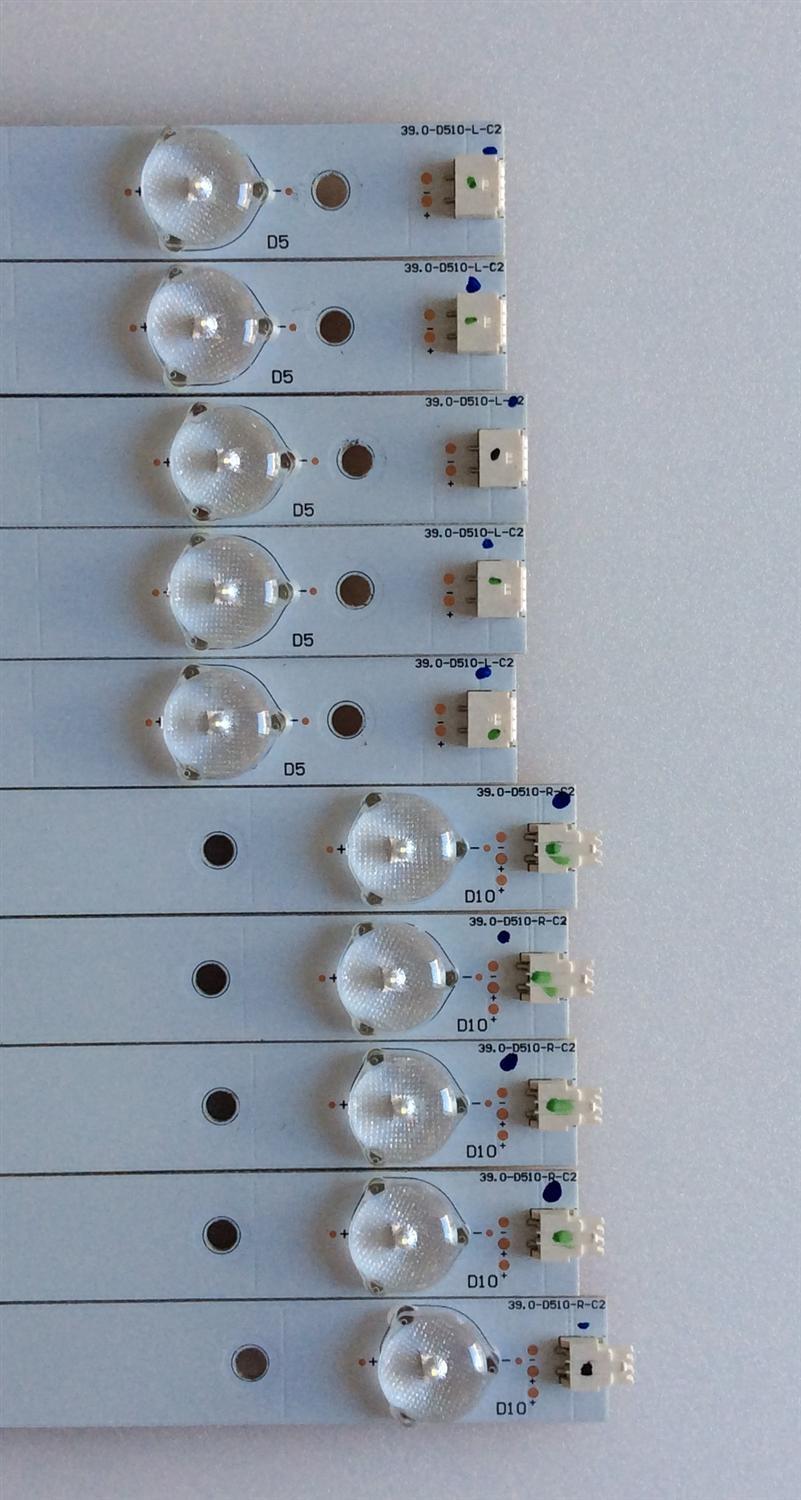 KIT DE LED'S PARA TV (10 PIEZAS) / 39.0-D510-R-C2 / 39.0 -D510-L-C2 / PANEL TPT390J1 HJ1L02 REV:SC1Q / MODELO 39" - Imagen 3