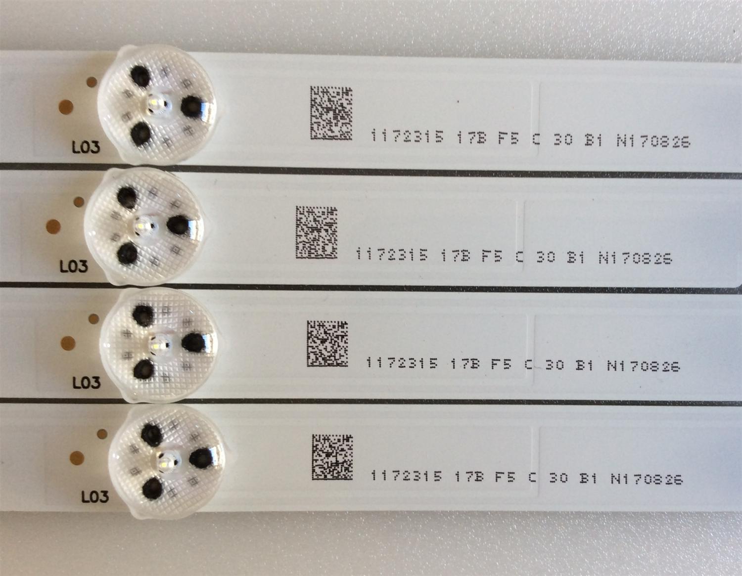 KIT DE LED´S PARA TV ( 4 PIEZAS ) / INSIGNIA / JL.D490A1330-003BS-M / 1172315 17B F5 C 30 B1 N170826 / PANEL JHD490N2F81 / MODELO NS-49D420NA18  - Imagen 3