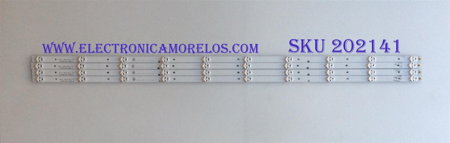 KIT DE LED´S PARA TV ( 4 PIEZAS ) / INSIGNIA / JL.D490A1330-003BS-M / 1172315 17B F5 C 30 B1 N170826 / PANEL JHD490N2F81 / MODELO NS-49D420NA18 