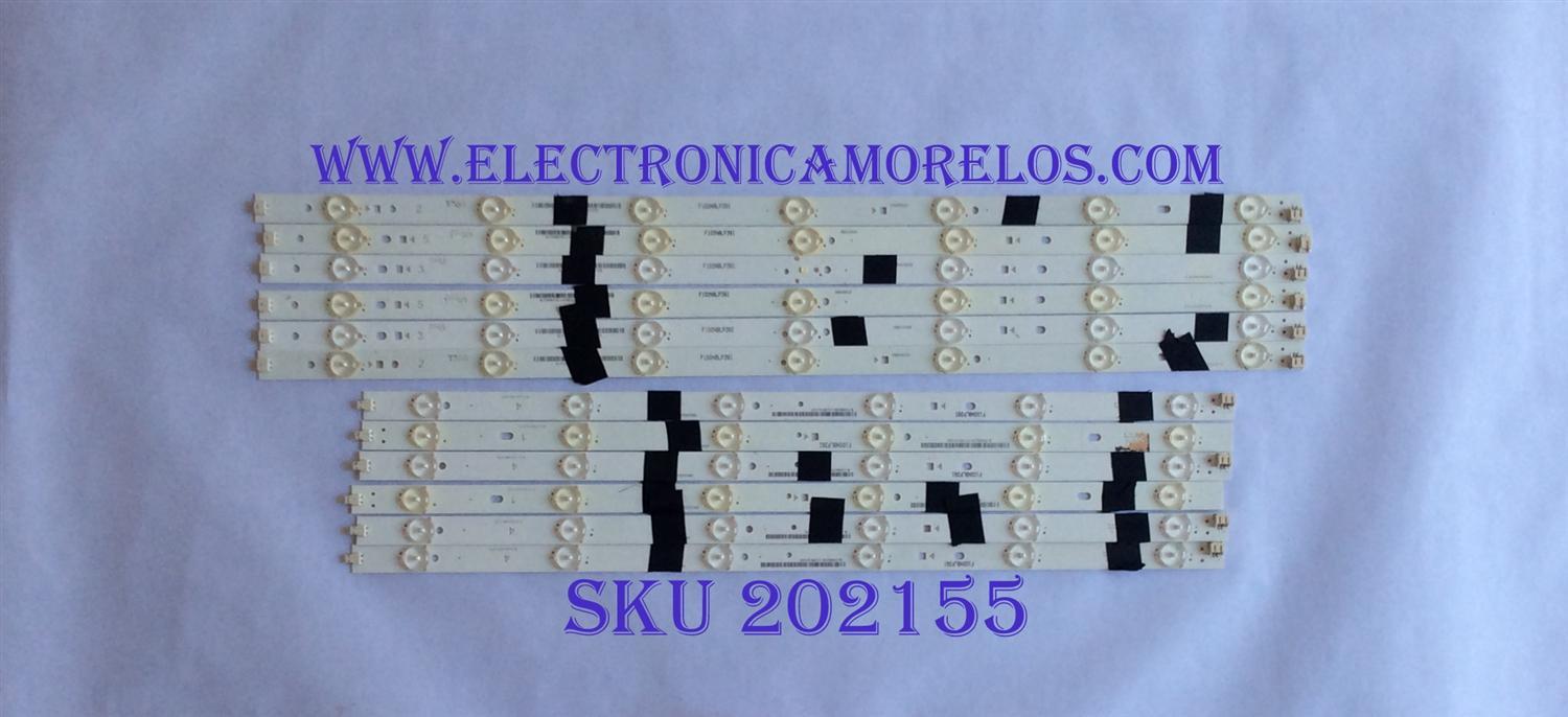 KIT DE LED'S PARA TV (12 PIEZAS) / SHARP / IC-C-VZAA55D487A /  IC-B-VZAA55D487B / IC-B-VZAA55D487E / PANEL LSC550HN02-F01 / MODELO LC-55LE653U