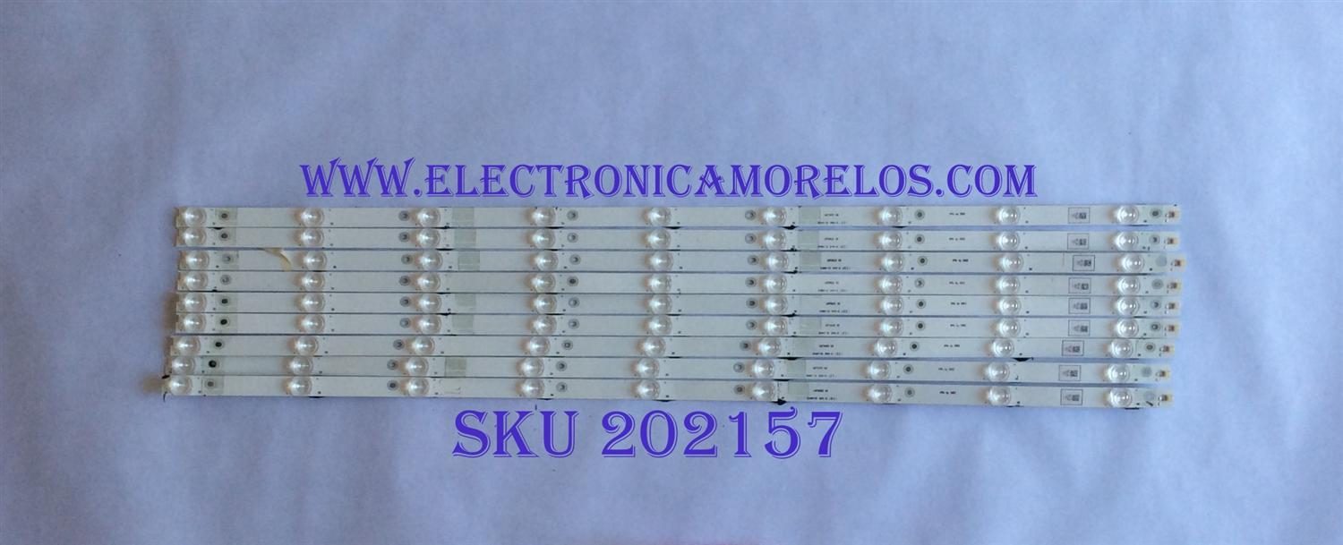 KIT DE LED'S PARA TV (9 PIEZAS) / HISENSE / LB75022 V0 / 1197827 / E469119 / PANEL  HD750M7U71-L1\S1\GM\ROH / MODELO 75"