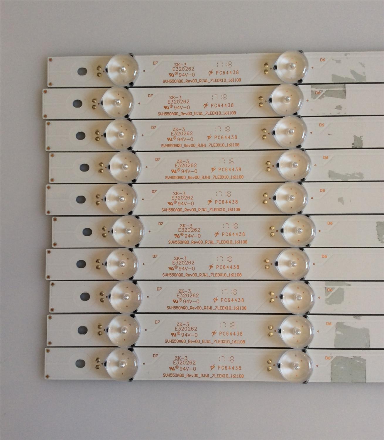 KIT DE LED'S PARA TV (10 PIEZAS) / SHARP / 1173547 / SVH550AQ0_REV00_RJW1_7LEDX10_161108 / PC64438 / PANEL HD550K3U82-K1 / MODELO LC-55LBU591U - Imagen 3