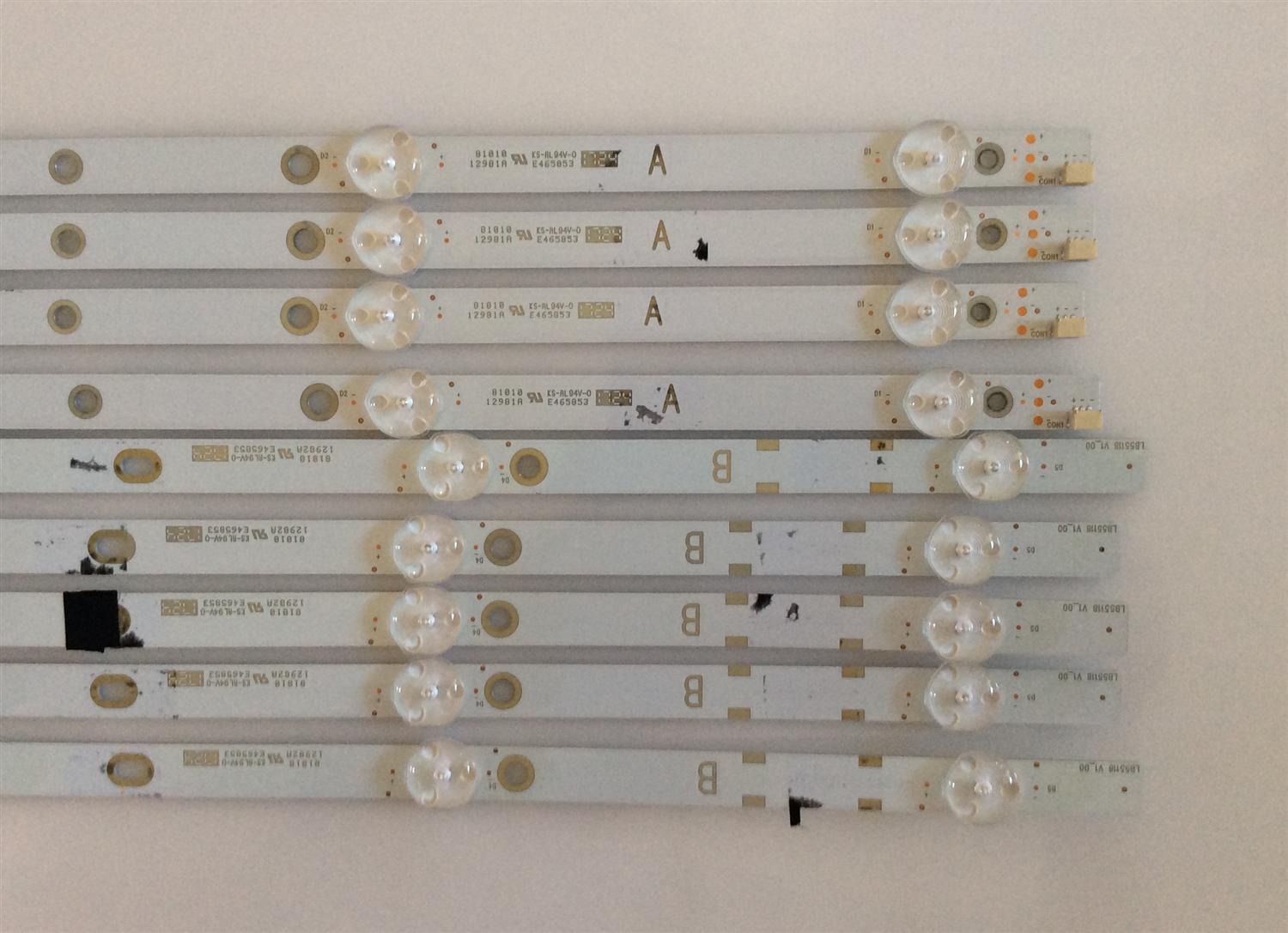 KIT DE LED'S PARA TV (9 PIEZAS) / VIZIO / 09810108CD01 / LB55118 V0_00 / PANEL LSC550FN11-801 / MODELO D55-E0 - Imagen 2