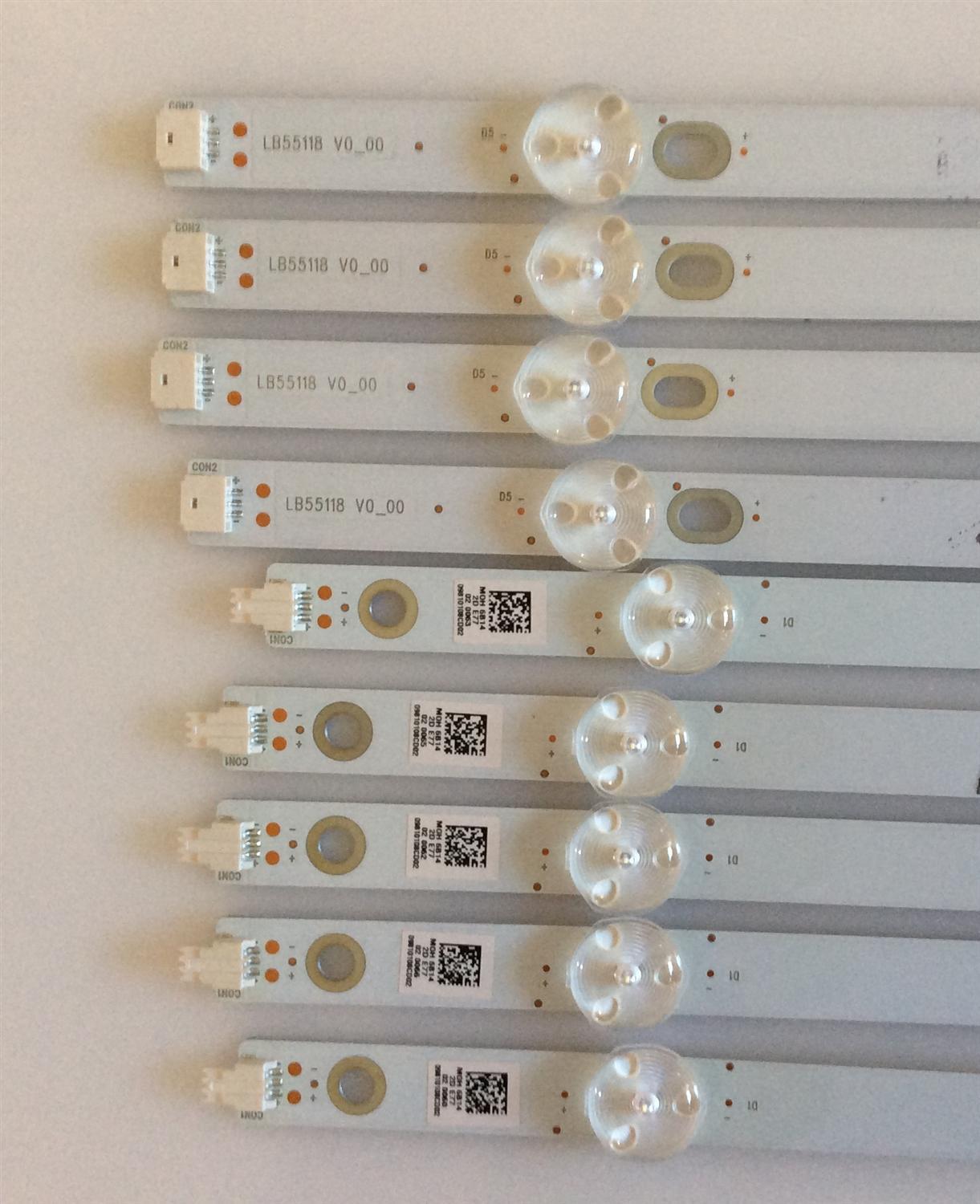 KIT DE LED'S PARA TV (9 PIEZAS) / VIZIO / 09810108CD01 / LB55118 V0_00 / PANEL LSC550FN11-801 / MODELO D55-E0 - Imagen 3