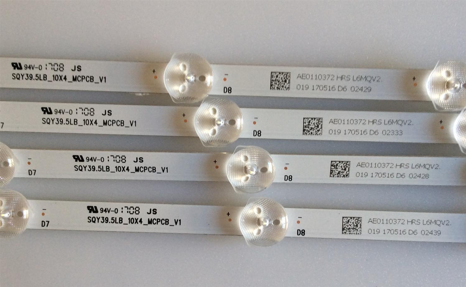 KIT DE LED´S PARA TV ( 4 PIEZAS ) / PROSCAN / AE0110372 / SQY39.5LB_10X4_MCPCB_V1 / PANEL LSC400HN05 / MODELO PLDED4016A A1705  - Imagen 2