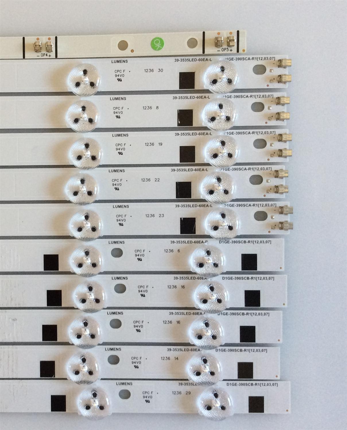KIT DE LED'S PARA TV (10 PIEZAS) / SAMSUNG / 39-3535LED-60EA-L / 39-3535LED-60EA-R / D1GE-390SCA-R1 / D1GE-390SCA-R1 / PANEL DE390BGM-C3 / MODELO 39" - Imagen 2