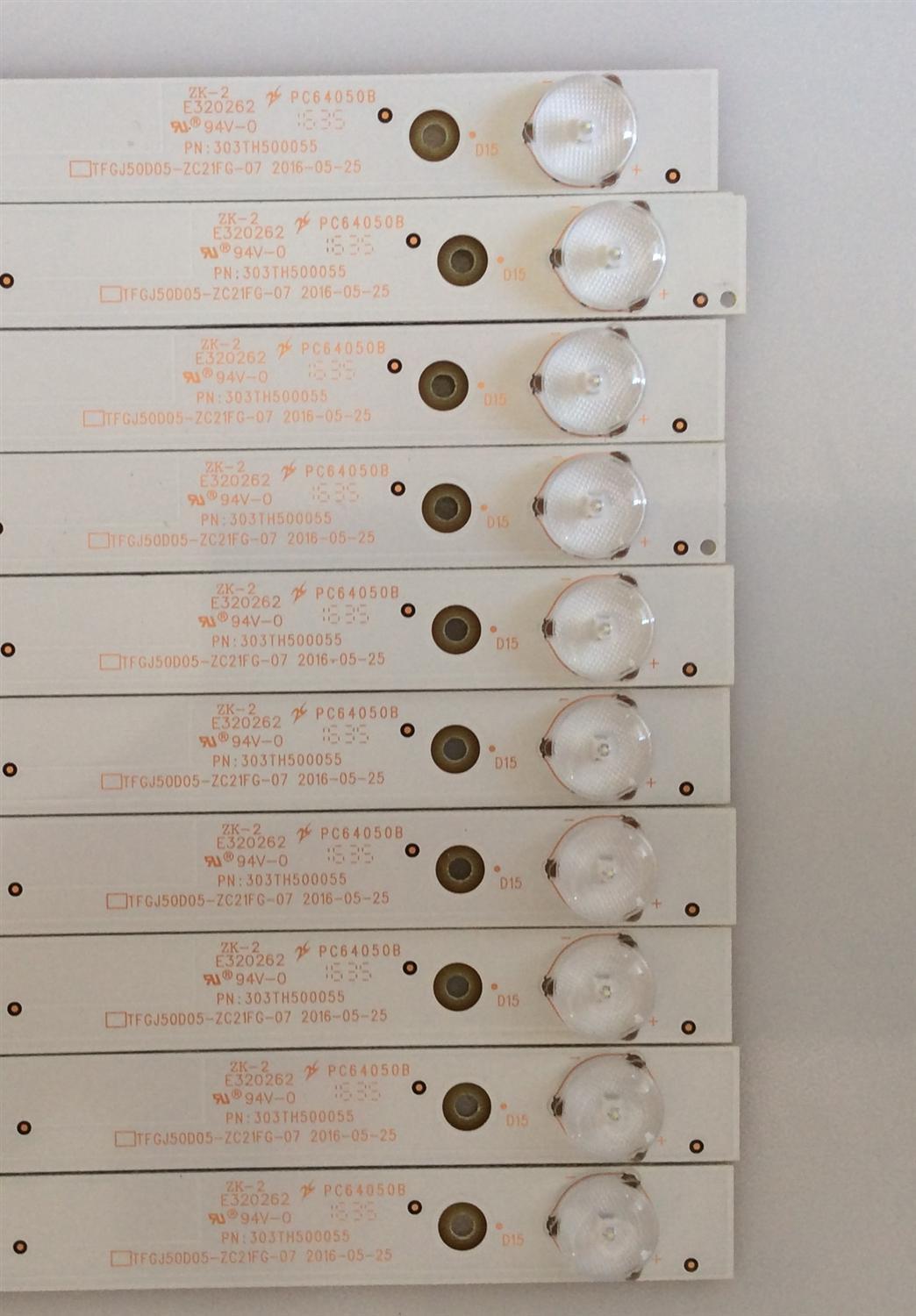 KIT DE LED'S PARA TV ELEMENT ((10 PIEZAS)) / NUMERO DE PARTE TFGJ50D05-ZC21FG-07 / 303TH500055 / PANEL V500HJ1-PE8 REV.C7 / MODELOS ELEFT506 P6C0M  / ELEFW5016 - Imagen 2