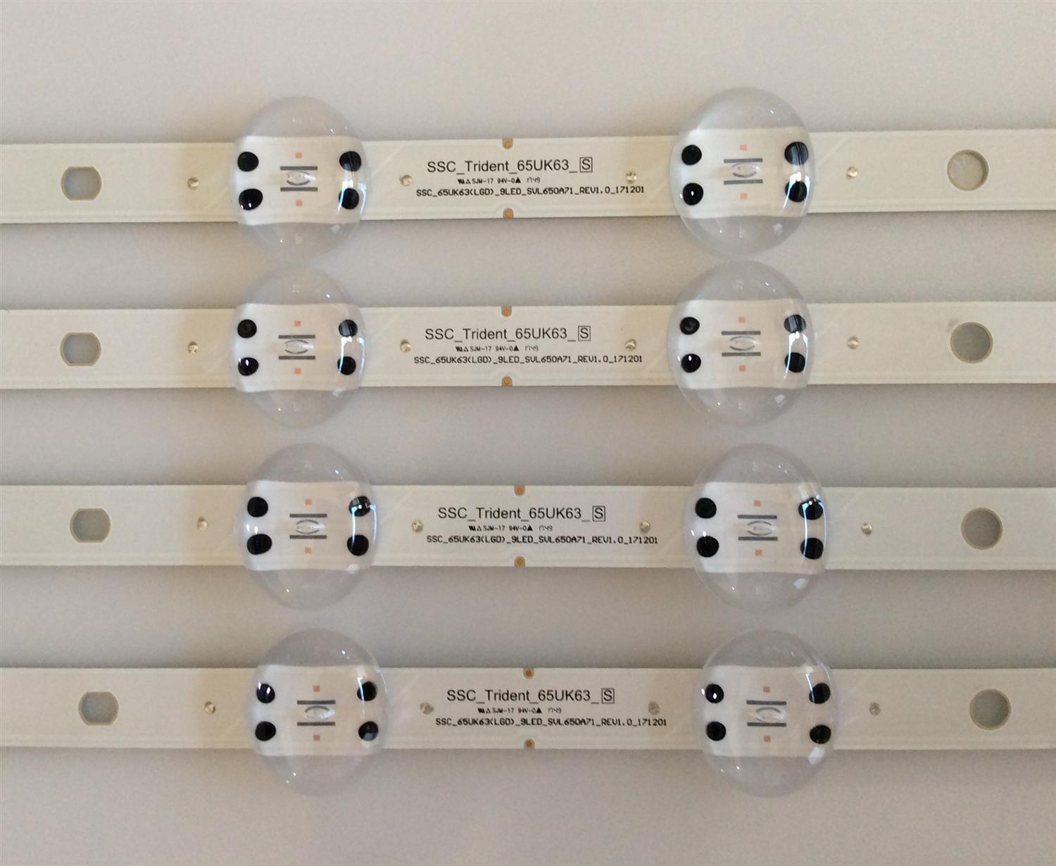 KIT DE LED'S PARA TV LG ((4 PIEZAS)) / NUMERO DE PARTE EAV63993001 / SVL650A71 / SSC_Trident_65UK63_S / SSC_65UK63(LGD)_9LED_SVL650A71_REV1.0_171201 PANEL NC650DGG-AAGX1 / MODELOS 65UK6200PUA / 65UK6090PUA / 65UU340C / 65UU340C-UB / 65UU340C-UB.AUSWLOR - Imagen 3