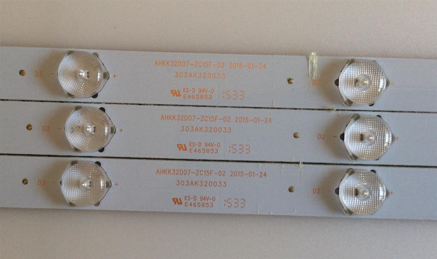 KIT DE LED'S PARA TV (3PIEZAS) / WESTINGHOUSE / 303AK320033 / AHKK32D07-ZC15F-02AK320M10 / 2010010264-1 / PANEL ZC-532AK320M10 / MODELO DW32HB1120 - Imagen 3