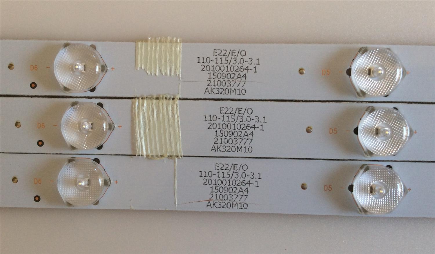 KIT DE LED'S PARA TV (3PIEZAS) / WESTINGHOUSE / 303AK320033 / AHKK32D07-ZC15F-02AK320M10 / 2010010264-1 / PANEL ZC-532AK320M10 / MODELO DW32HB1120 - Imagen 2