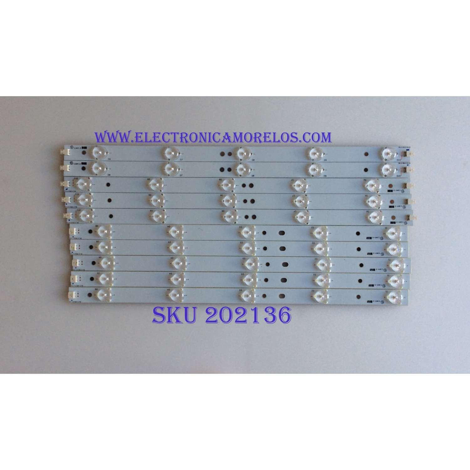 KIT DE LED'S PARA TV (10 PIEZZAS) / VIZIO / 39.0-D510-L-C2 / 39.0-D510-R-C2 / PANEL TPT390J1 HJ1L02 REV:SC1L / MODELO E390-A1 