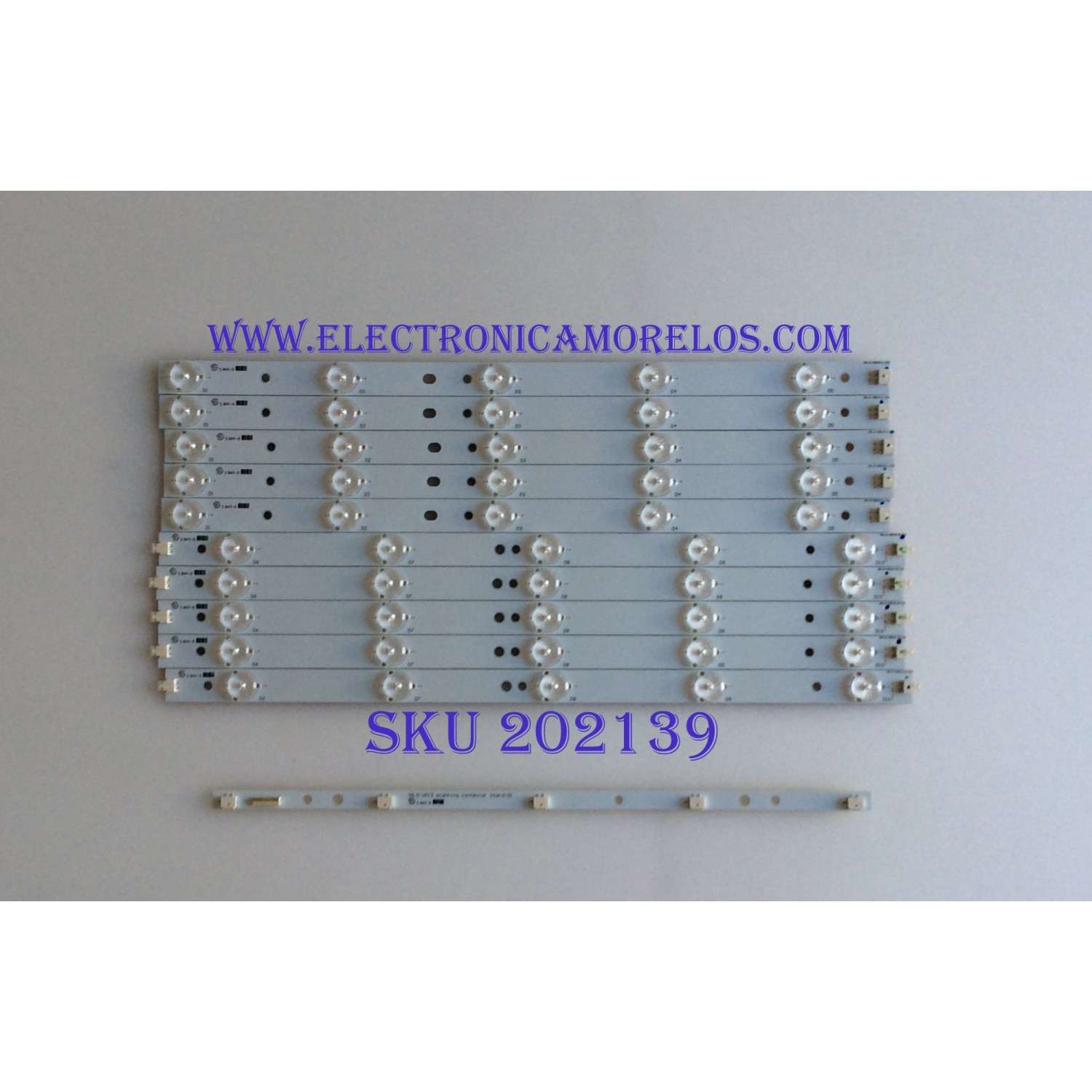 KIT DE LED'S PARA TV (10 PIEZAS) / 39.0-D510-R-C2 / 39.0 -D510-L-C2 / PANEL TPT390J1 HJ1L02 REV:SC1Q / MODELO 39"