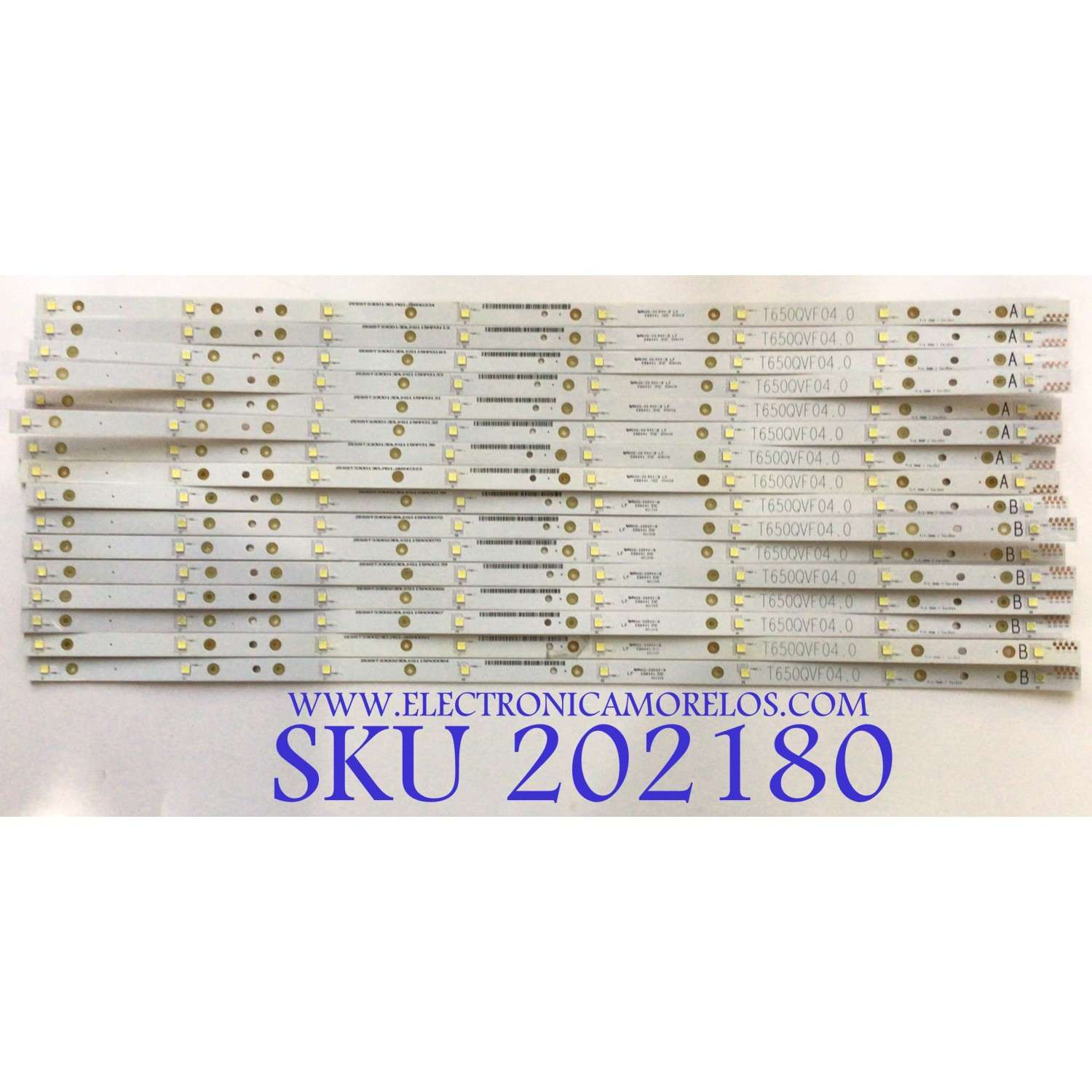 KIT DE LED'S PARA TV (16 PIEZAS) / VIZIO / T650QVF04.0 / LF E88441 / ZE65T330023LMQ1 / PANEL T650QVF04.0 / MODELO P652UI-B2