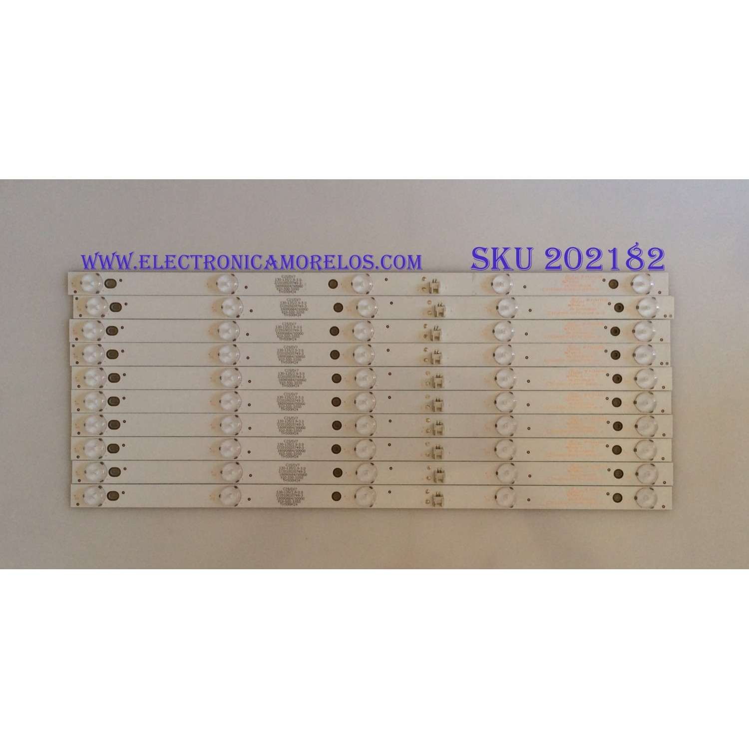 KIT DE LED'S PARA TV ELEMENT ((10 PIEZAS)) / NUMERO DE PARTE TFGJ50D05-ZC21FG-07 / 303TH500055 / PANEL V500HJ1-PE8 REV.C7 / MODELOS ELEFT506 P6C0M  / ELEFW5016