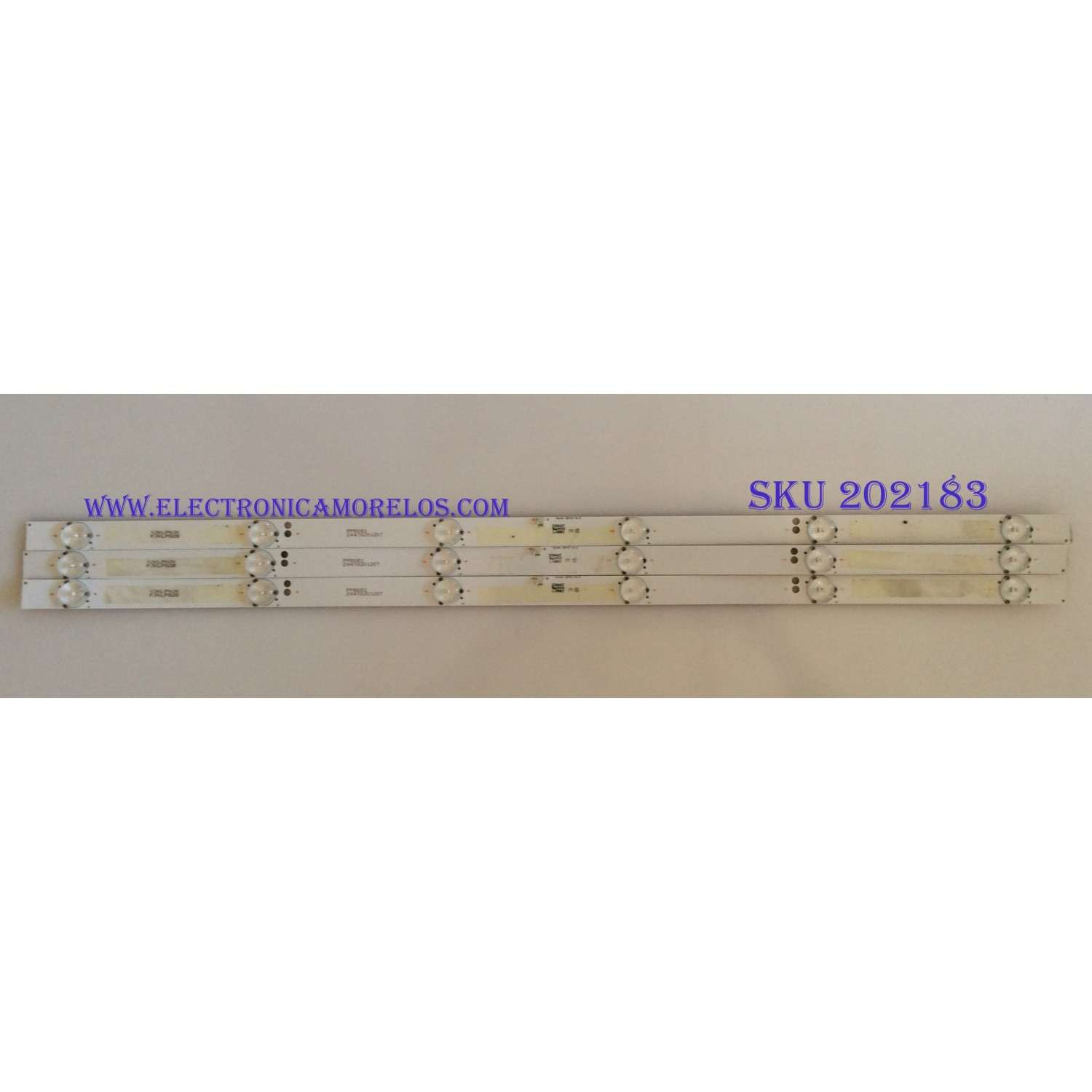 KIT DE LED'S PARA TV ( 3 PIEZAS ) / INSIGNIA / 2447620120T / SHINEON  2D01142  REV.B / PANEL BOEI320WX1 / MODELO NS-32D312NA15 