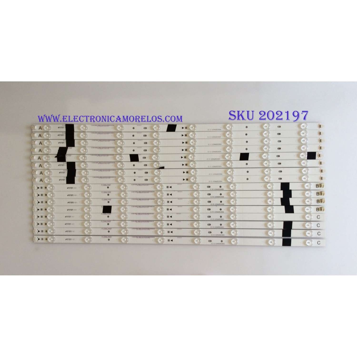 KIT DE LED'S PARA TV (16 PIEZAS) / JVC / IC-C-VZAA65D390A / IC-D-VZAA65D390B / IC-D-VZAA65D390C / 098101022173 / 098101022174 / 098101022175 / MODELO EM65FTR