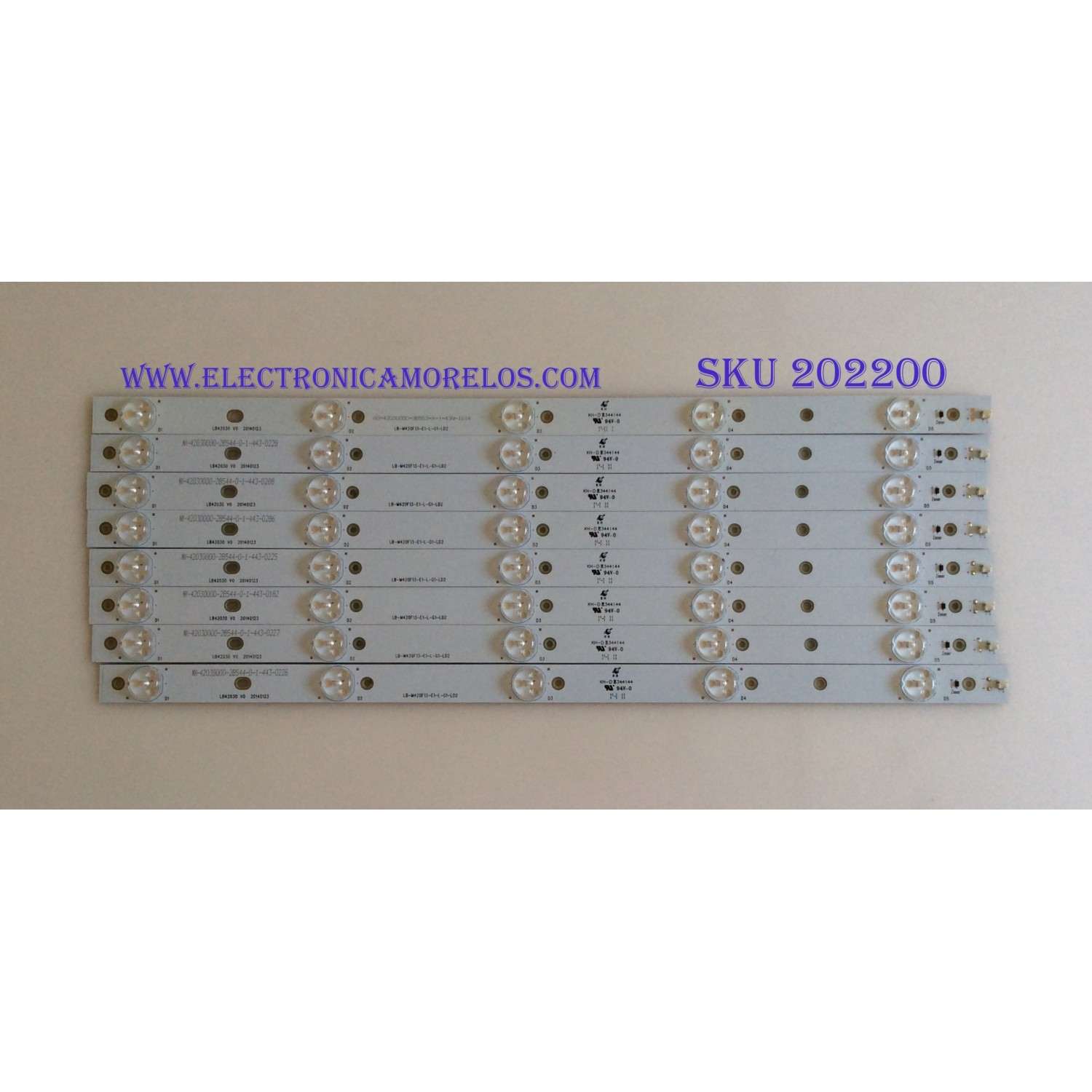 KIT DE LED´S PARA TV ( 8 PIEZAS ) / HITACHI / LB42030  V0  20140123 / LB-M420F13-E1-L-G1-LD2 / MODELO LE42H508 