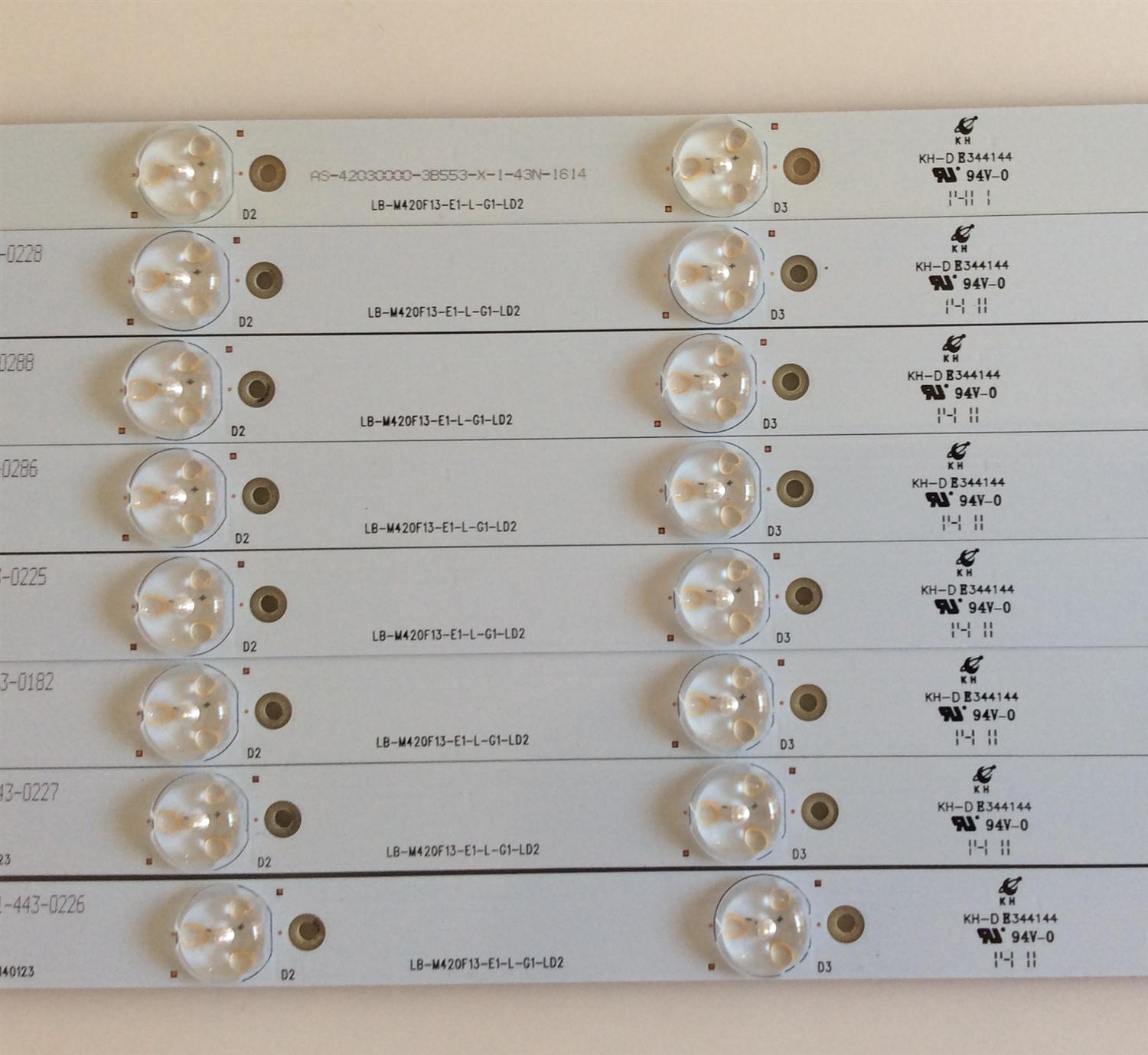 KIT DE LED´S PARA TV ( 8 PIEZAS ) / HITACHI / LB42030  V0  20140123 / LB-M420F13-E1-L-G1-LD2 / MODELO LE42H508  - Imagen 2