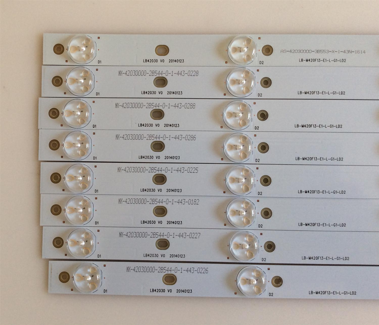 KIT DE LED´S PARA TV ( 8 PIEZAS ) / HITACHI / LB42030  V0  20140123 / LB-M420F13-E1-L-G1-LD2 / MODELO LE42H508  - Imagen 3