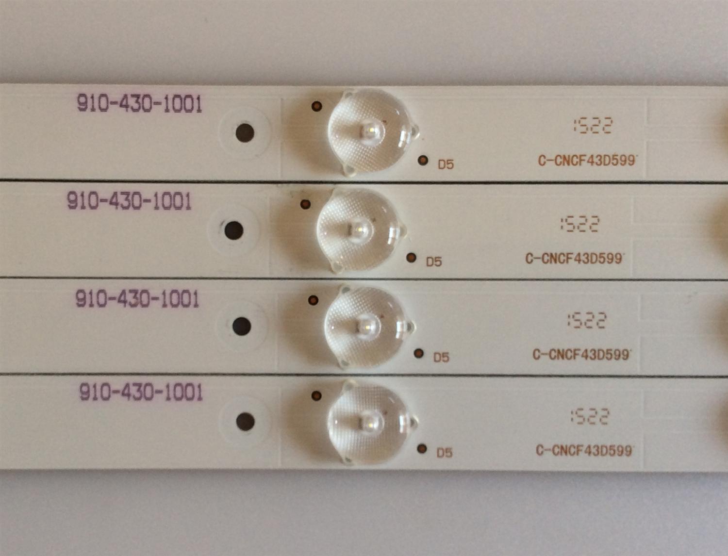 KIT DE LED'S PARA TV (4 PIEZAS) / WESTINGHOUSE / C-CNCF43D599 / 910-430-1001 / M2 123-1261M 3.2-3.4 / PANEL T430-15D-DLED / MODELO 43" - Imagen 3