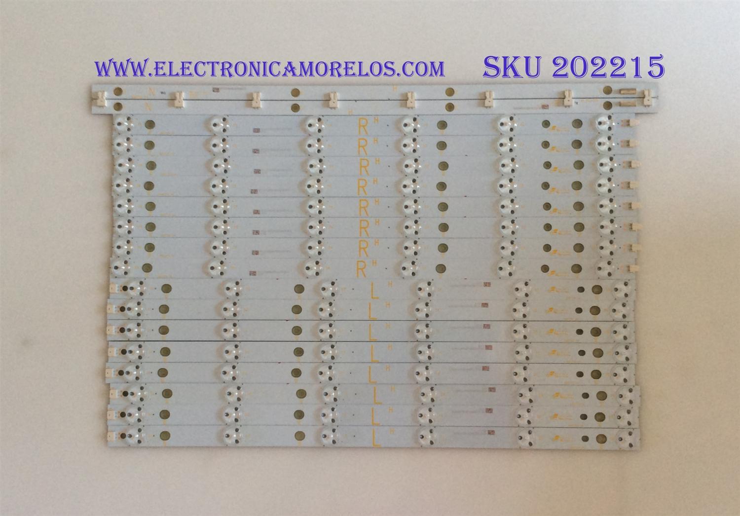 KIT DE LED´S PARA TV ( 16 PIEZAS ) / VIZIO / 500TT20  V4  /  500TT19   V4 / 4C544 / 500TT17  V4   / 500TT18  V4 / PANEL TPT500J1-HVN04 / MODELO E500I-B1 