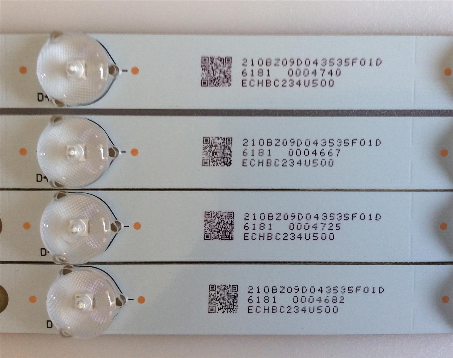 KIT DE LED´S PARA TV ( 4 PIEZAS ) / VIZIO / 210BZ09D043535F01D / GJ-2K16 D2P5-400-D409-V3-PITCH / 01M97-A / PANEL LSC400HN02-801 / MODELO D40-D1  - Imagen 2